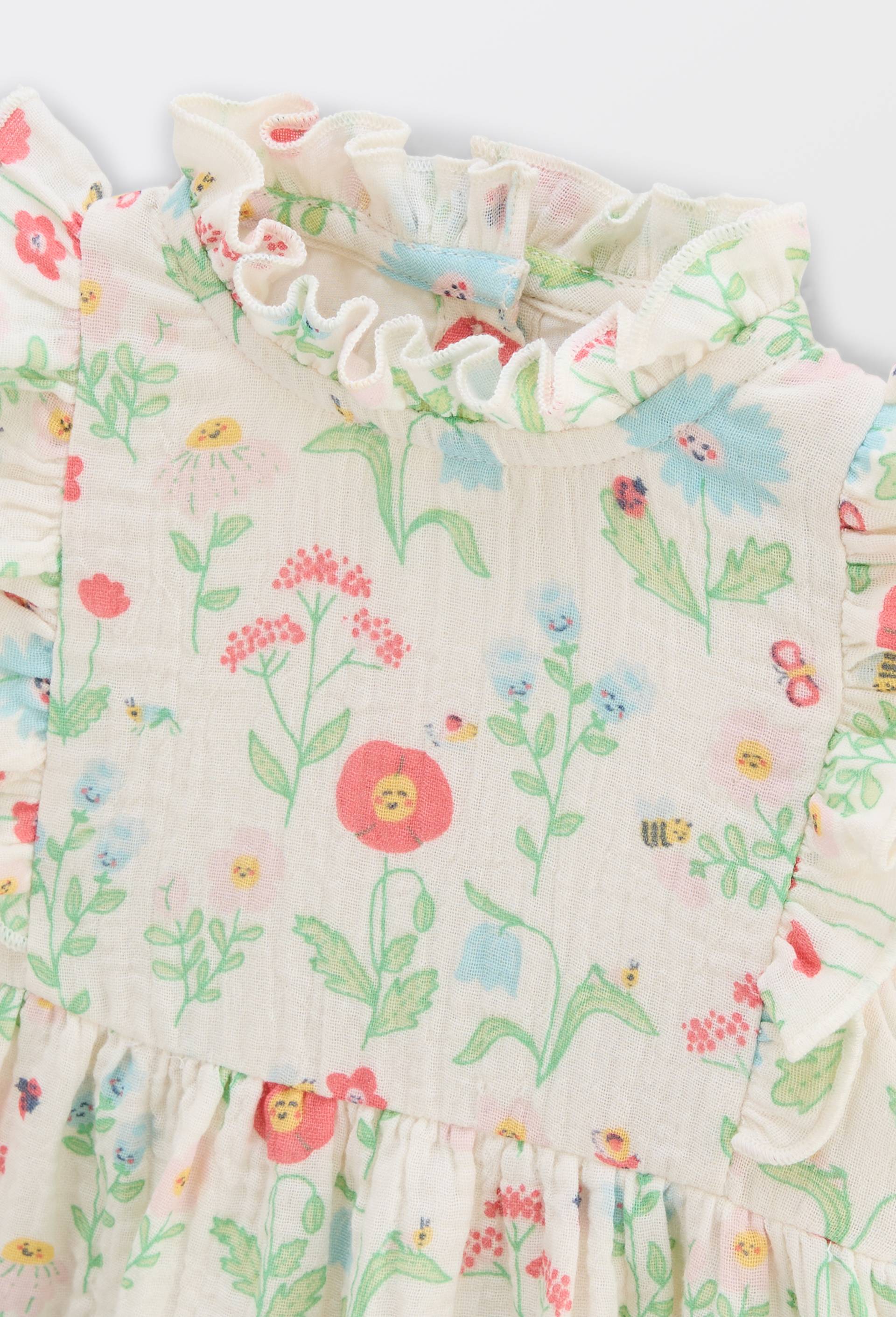 Robe sans manches et bloomer imprimé, Ecru, large image number 3