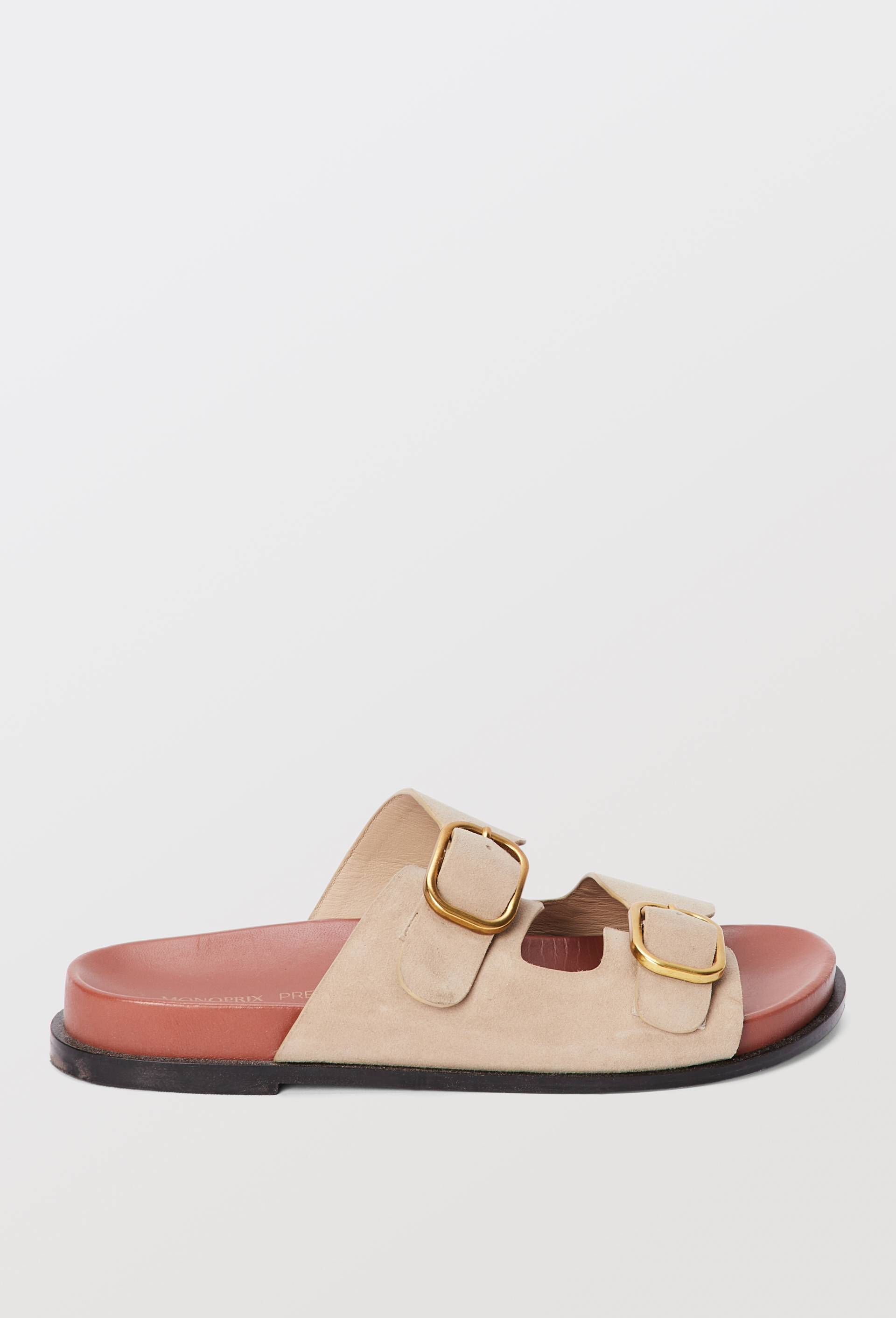 Sandales en cuir, Beige, large image number 0