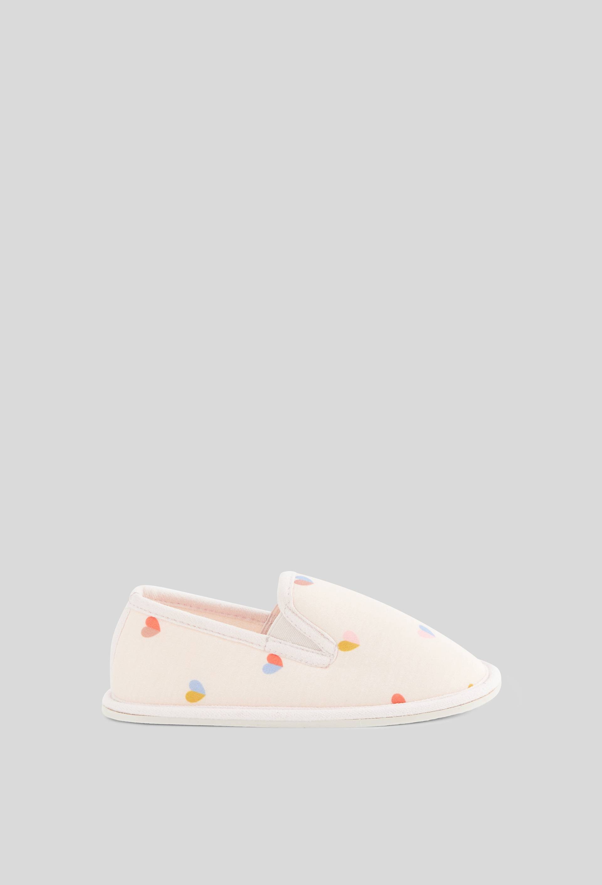 Chaussons fille mocassins imprimé, Rose clair, large image number 0