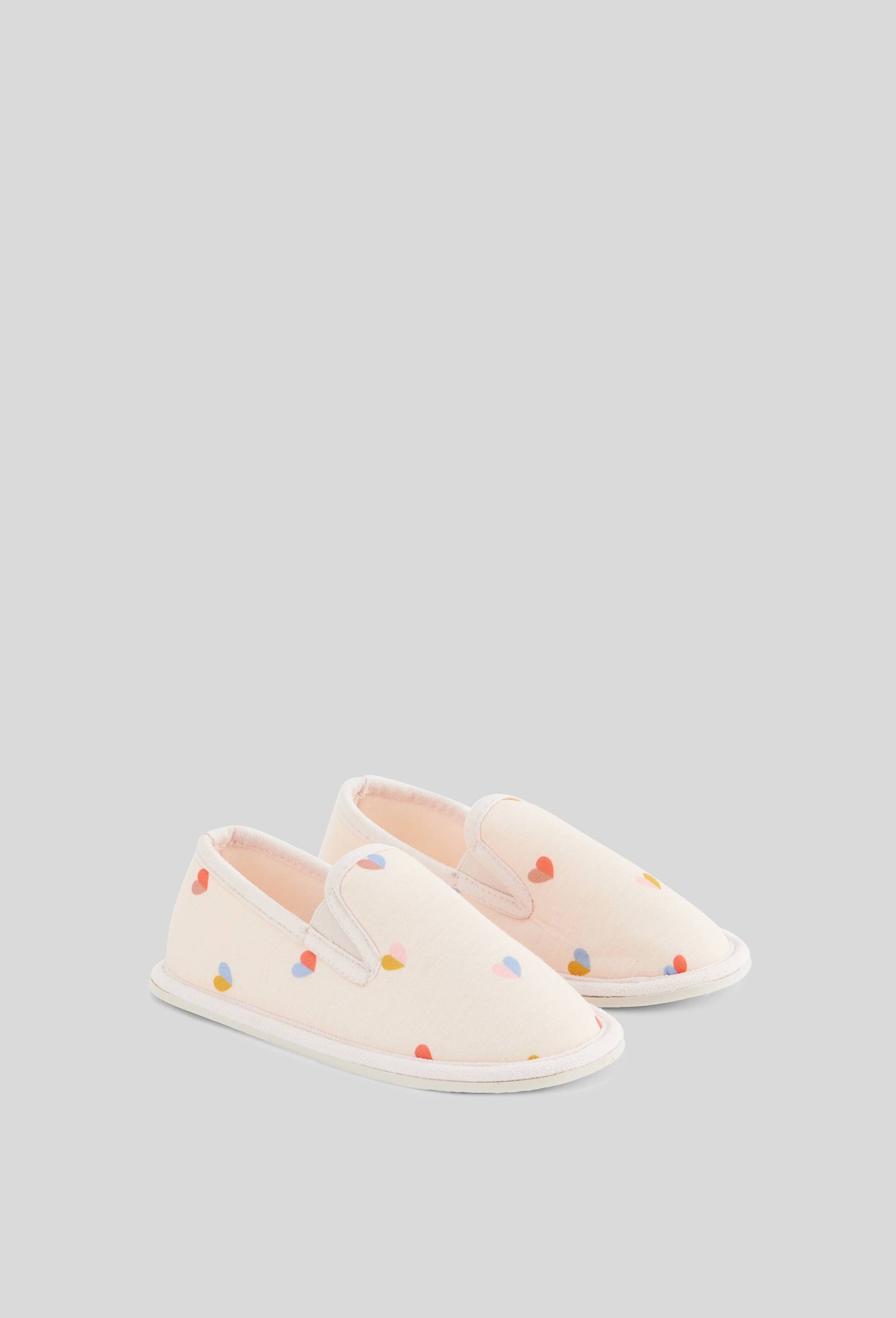 Chaussons fille mocassins imprimé, Rose clair, large image number 1