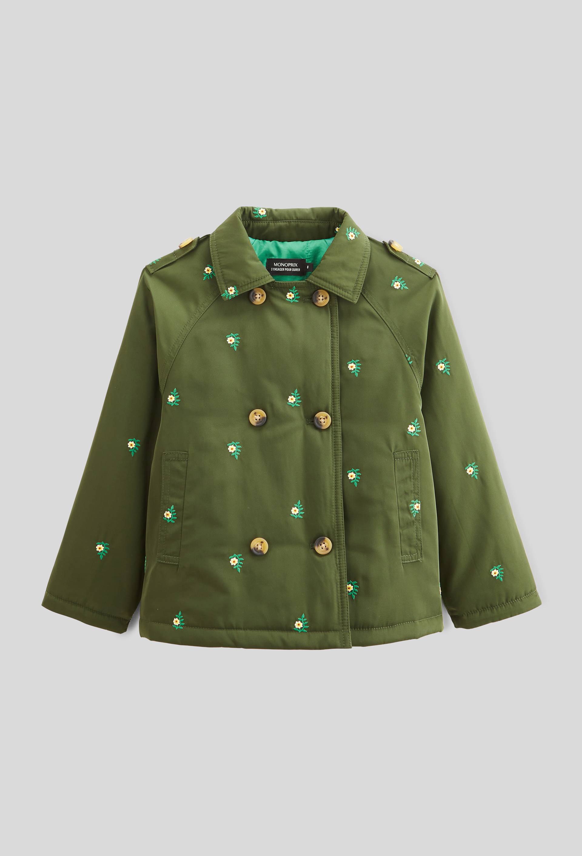 Trench brod&eacute;, Vert fonc&eacute;, large image number 0