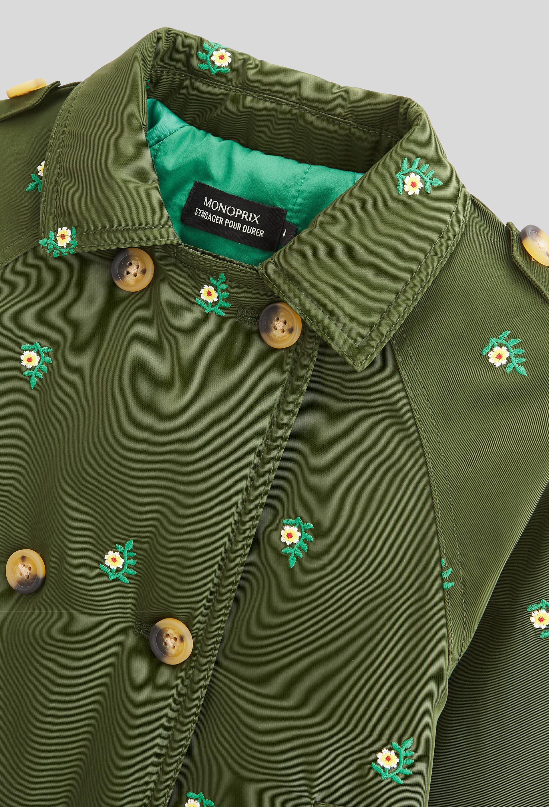 Trench brod&eacute;, Vert fonc&eacute;, large image number 2