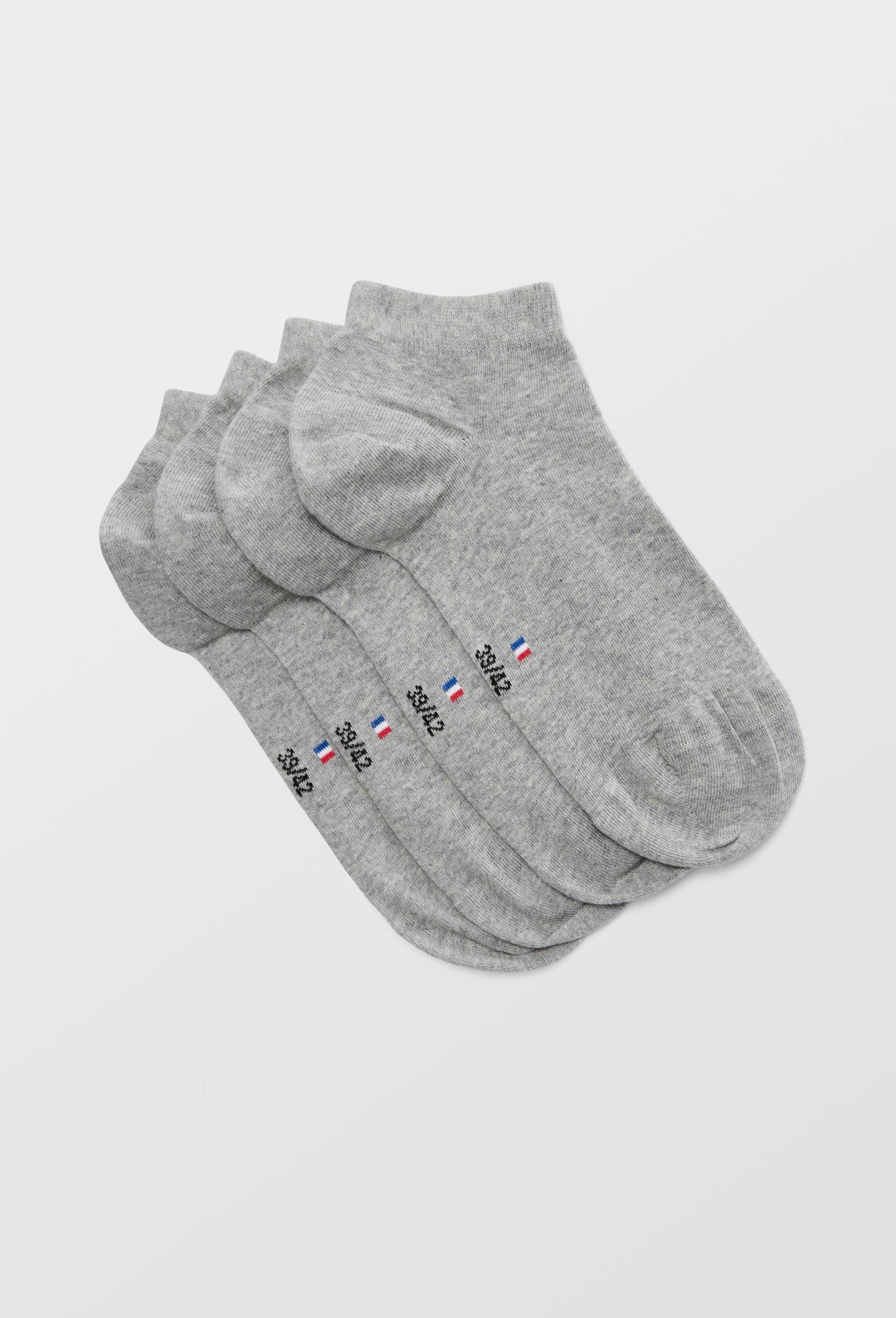 Lot de 2 paires de socquettes en coton Fabrication Fran&ccedil;aise, Gris, swatch image