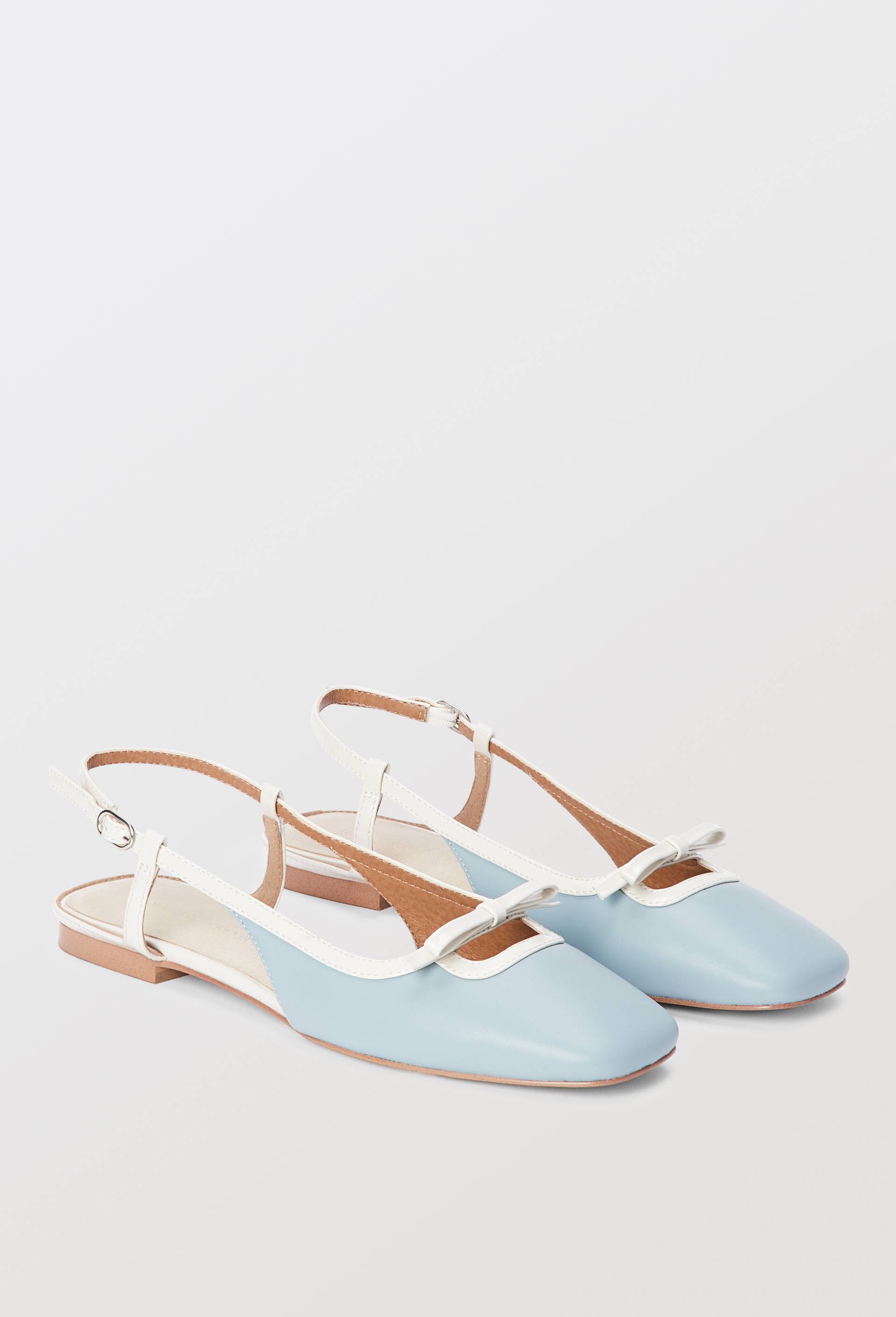 Slingback en cuir, Bleu, large image number 3.0