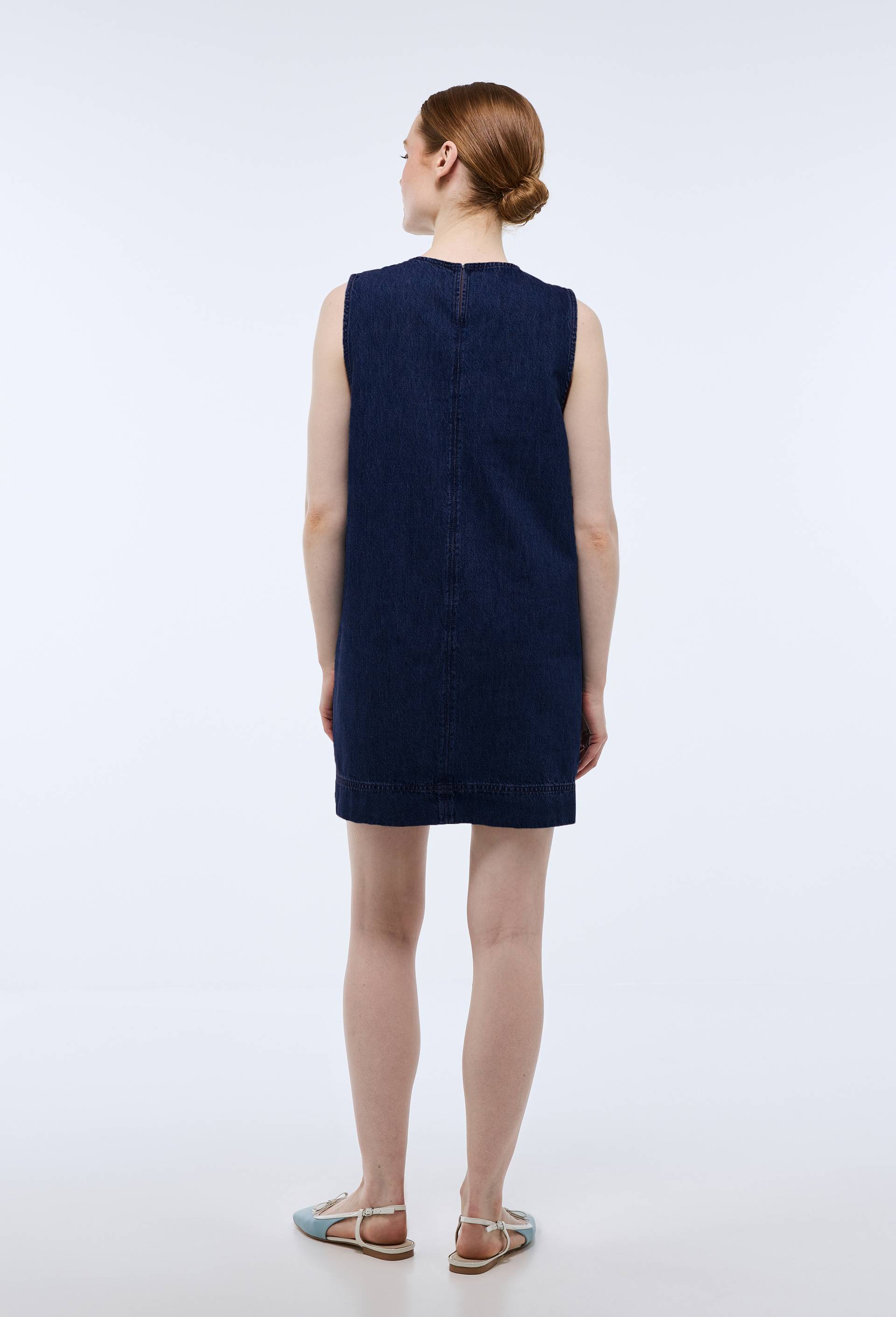 Robe courte en denim en coton BIO GOTS, Bleu fonc&eacute;, large image number 1