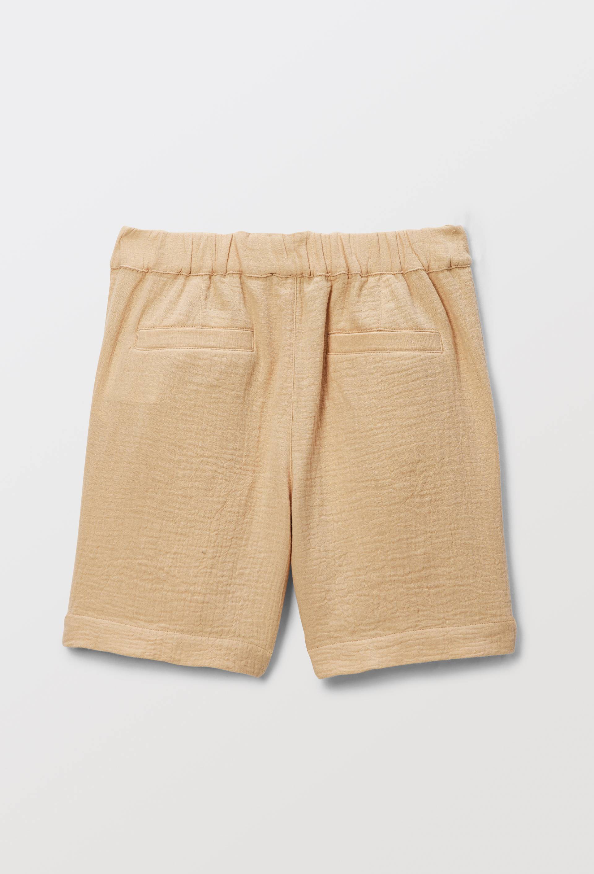 Short &eacute;lastiqu&eacute; uni en gaze de coton BIO GOTS, Beige, large image number 2.0