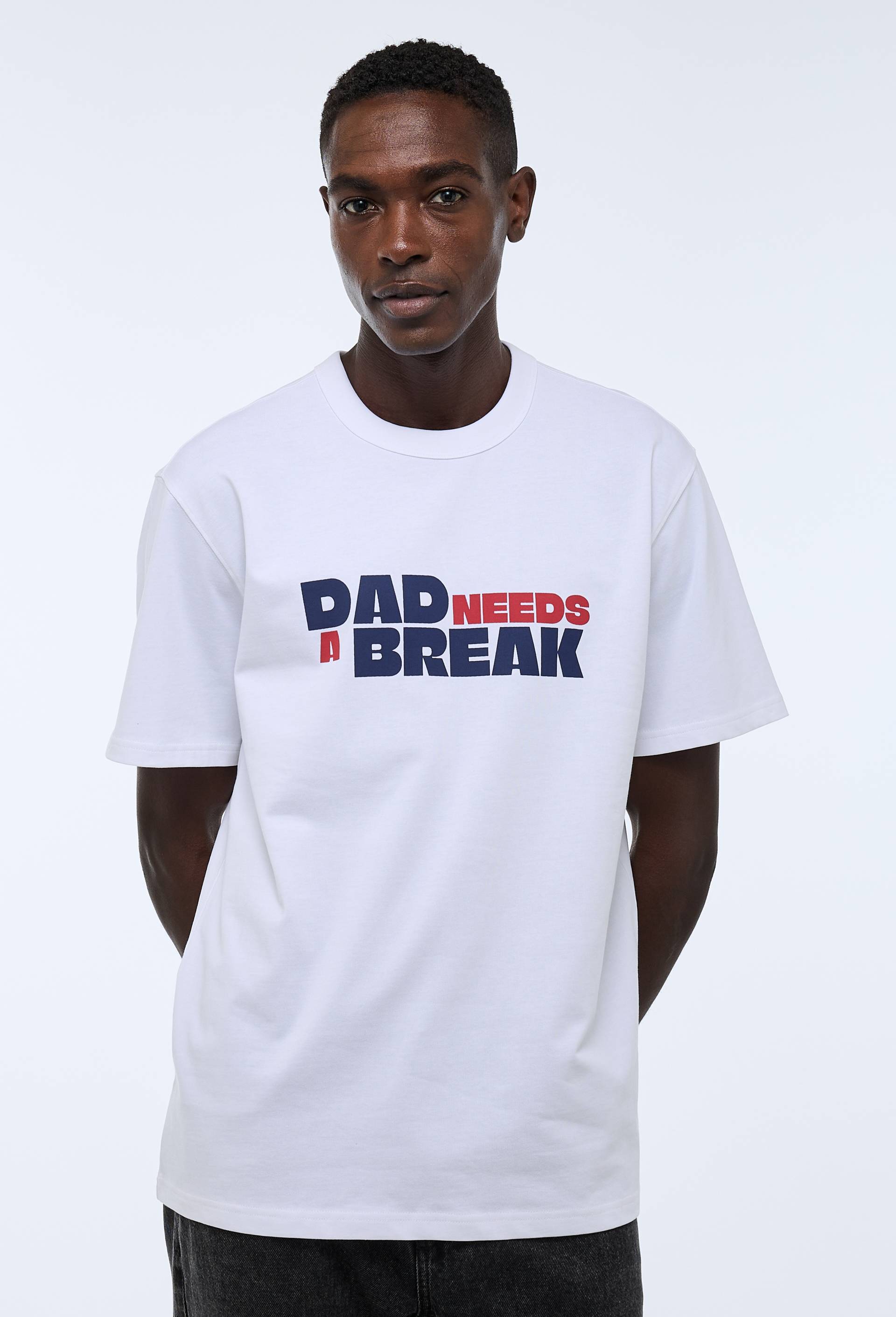 T-shirt col rond manches courtes à message en coton BIO GOTS, Blanc, large image number 0