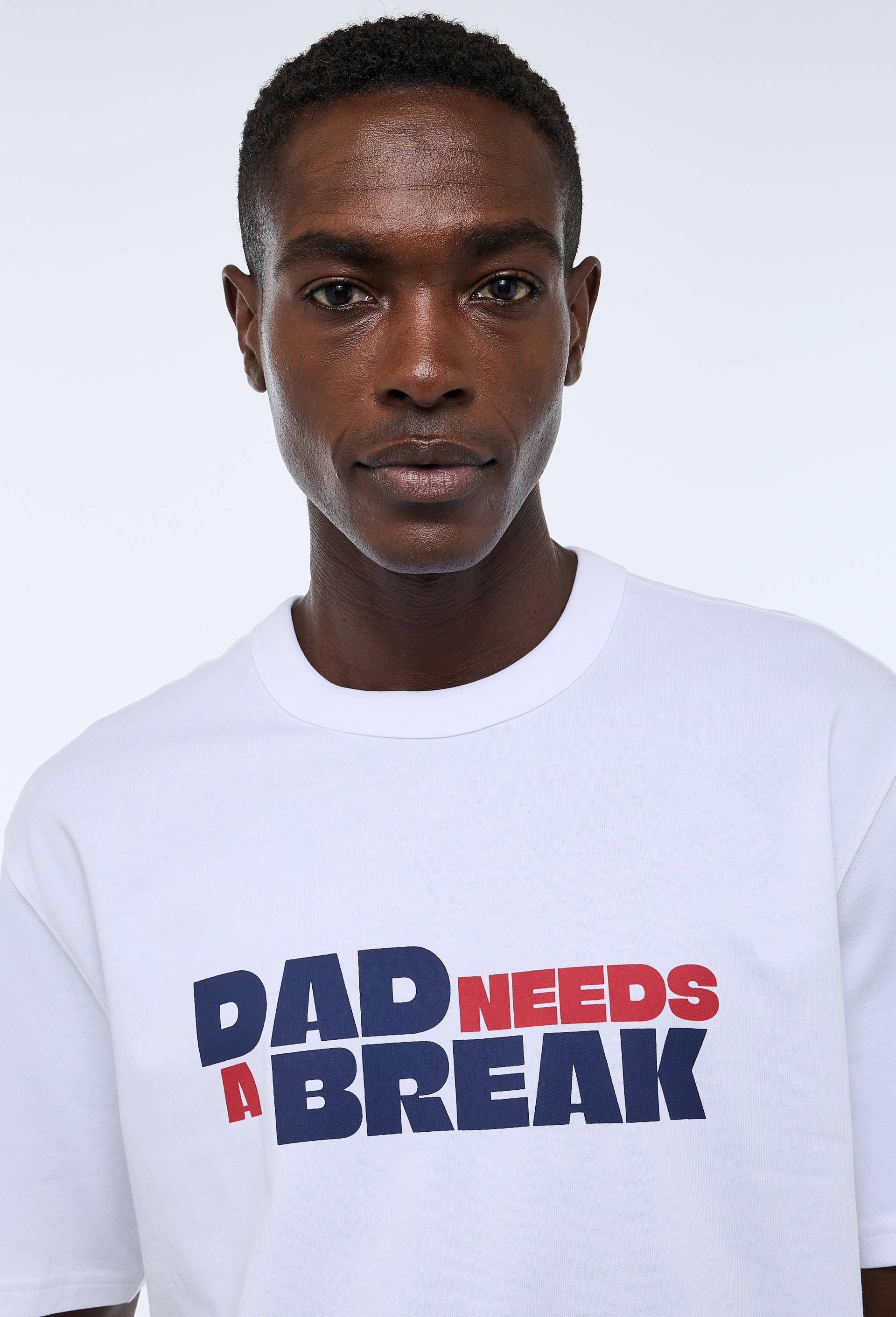 T-shirt col rond manches courtes à message en coton BIO GOTS, Blanc, large image number 1