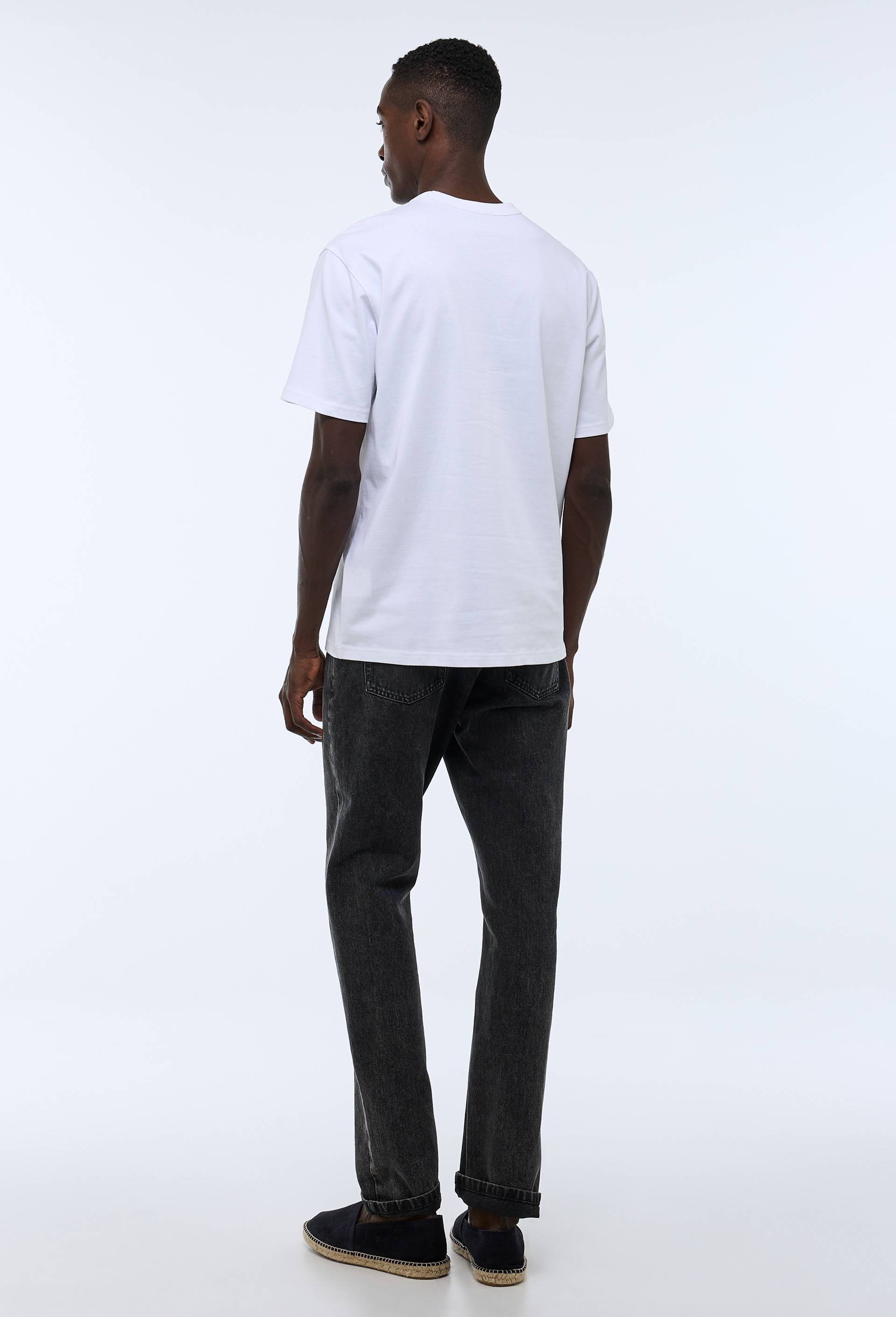 T-shirt col rond manches courtes à message en coton BIO GOTS, Blanc, large image number 2