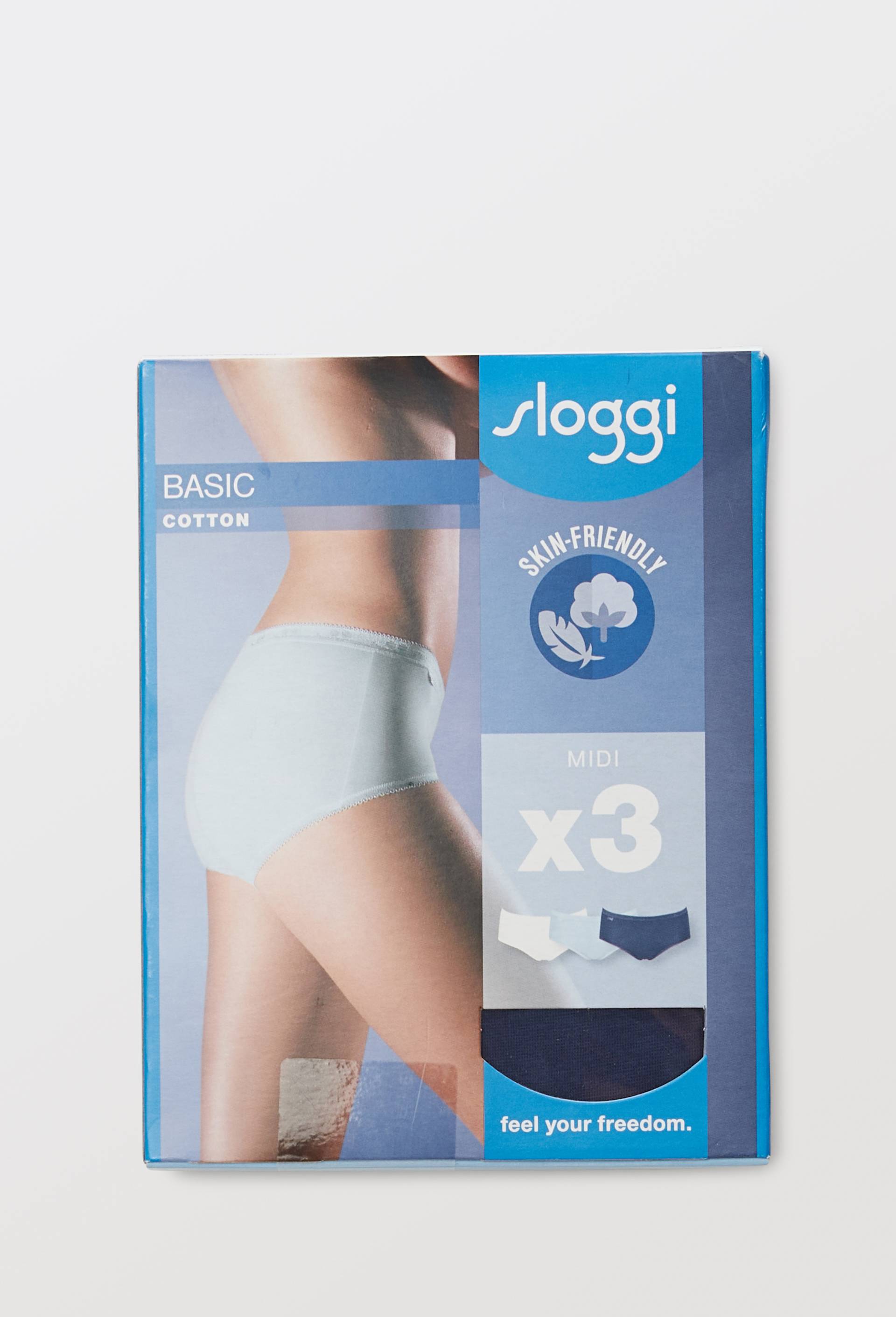 Lot de 3 culottes midi en coton Sloggi, Bleu clair, large image number 3.0