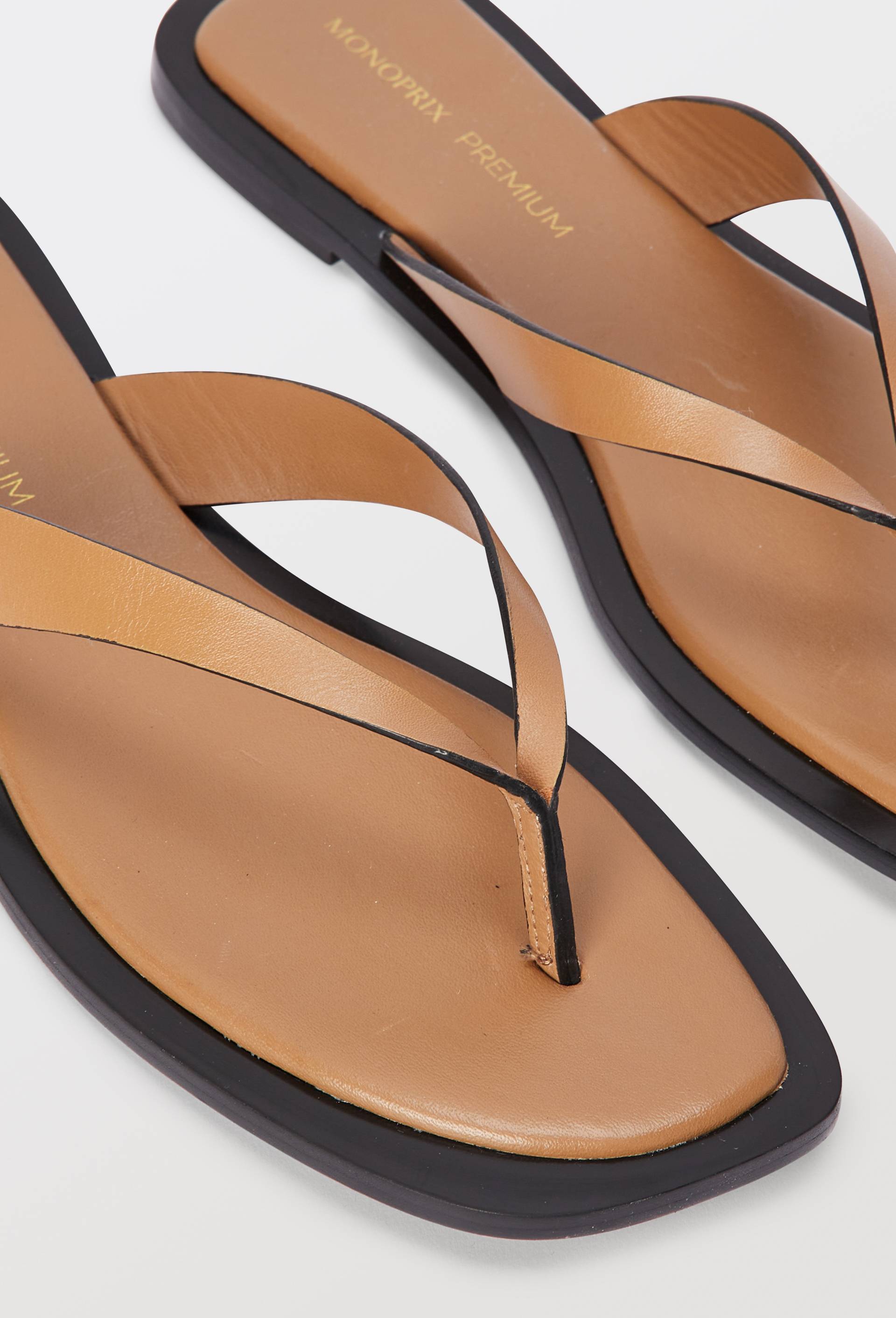 Tongs en cuir, Beige, large image number 2