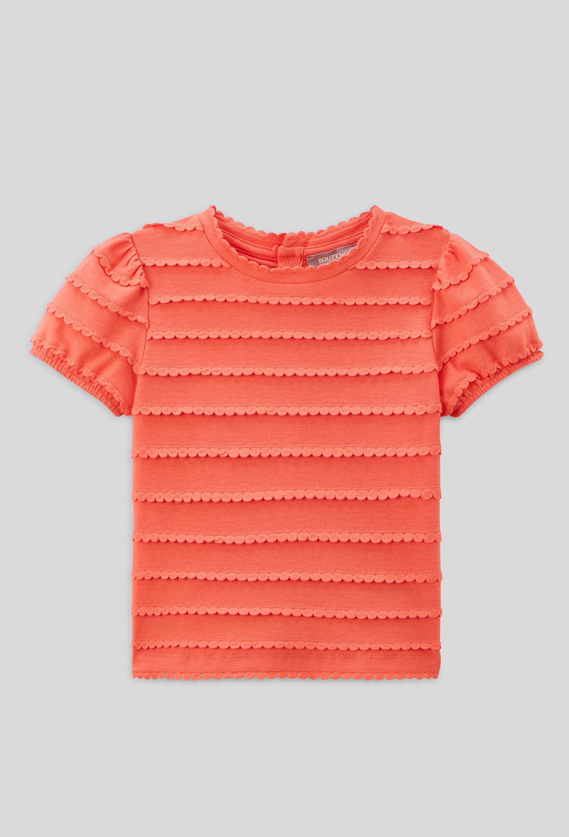 T-shirt manches courtes fantaisie en coton BIO GOTS, Orange, swatch image