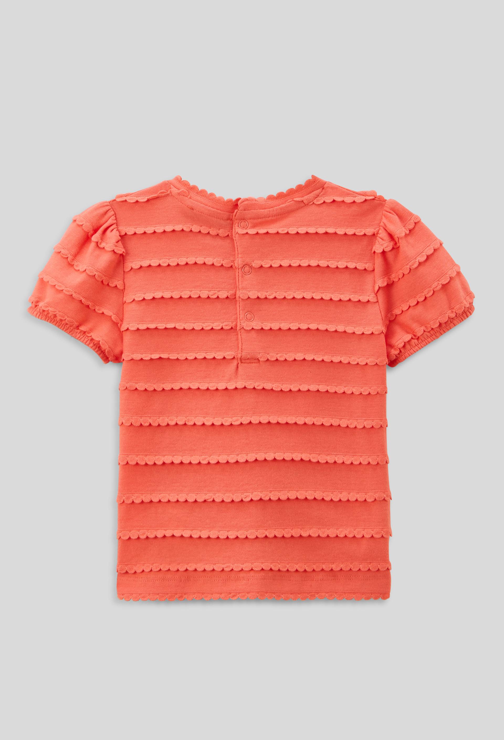 T-shirt manches courtes fantaisie en coton BIO GOTS, Orange, large image number 1