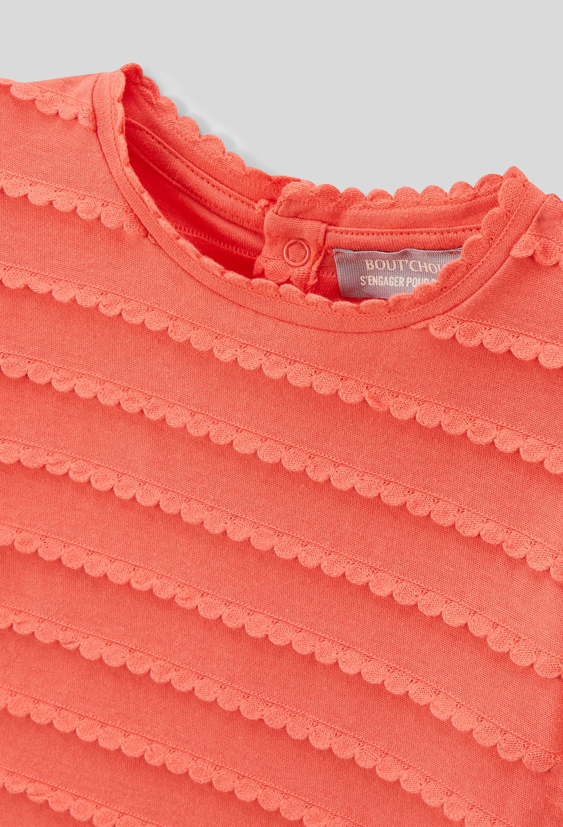 T-shirt manches courtes fantaisie en coton BIO GOTS, Orange, large image number 2.0