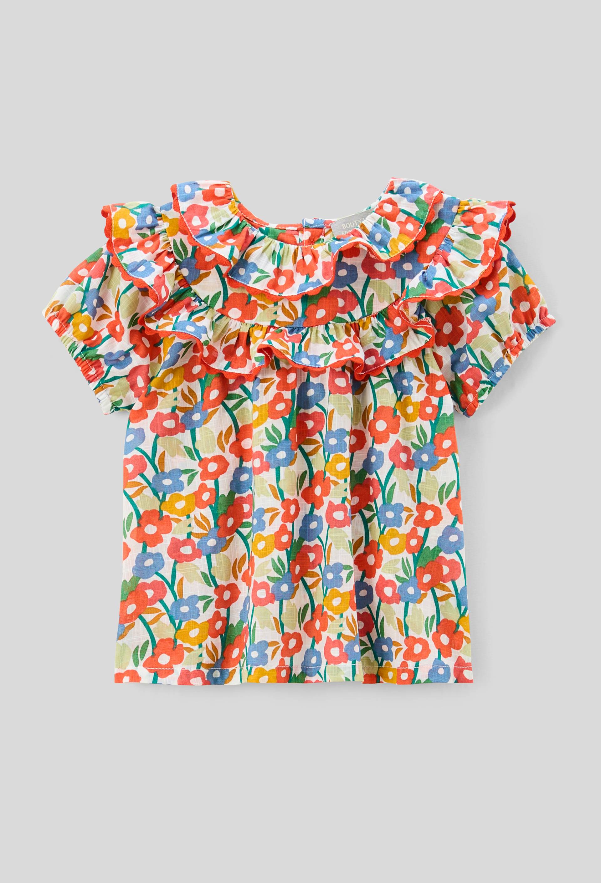Blouse manches courtes imprim&eacute;e en coton BIO GOTS, Ecru, large image number 0