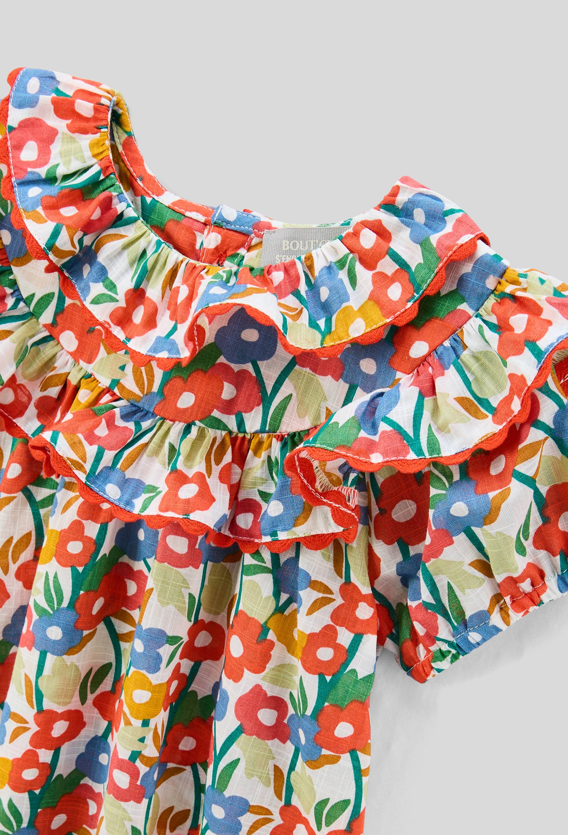 Blouse manches courtes imprim&eacute;e en coton BIO GOTS, Ecru, large image number 2