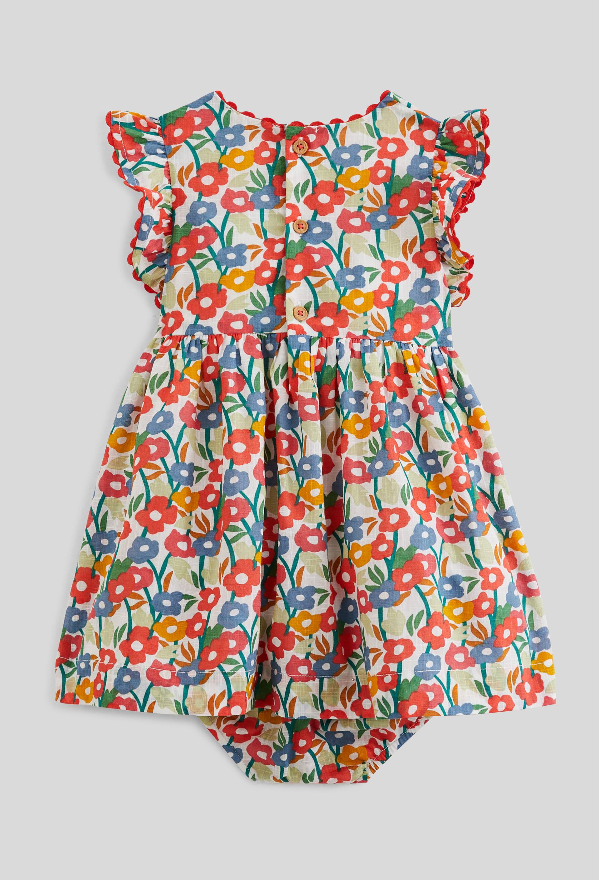 Robe avec bloomer imprimés en coton BIO GOTS, Ecru, large image number 3