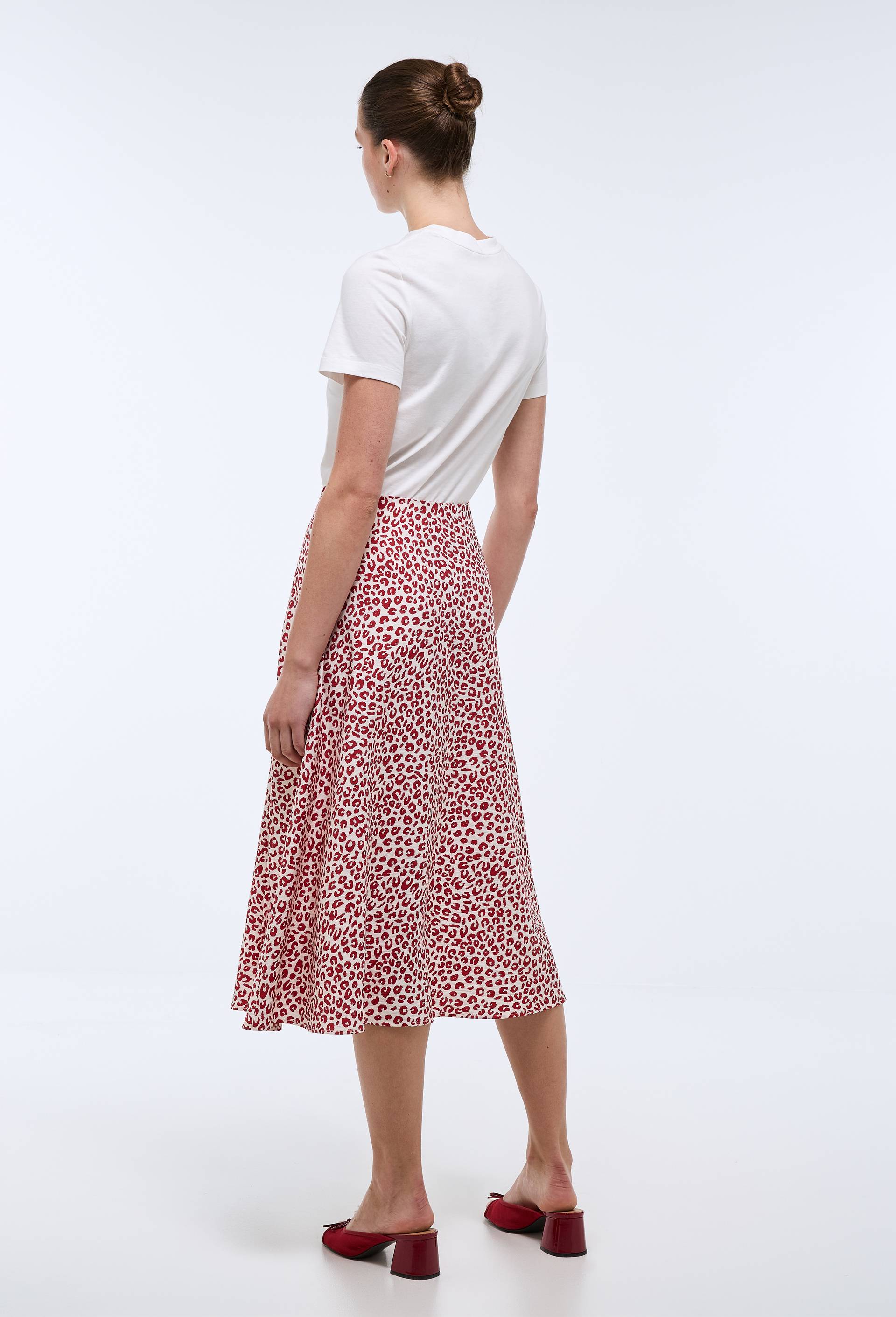 Jupe midi imprim&eacute;e, Beige clair, large image number 2.0