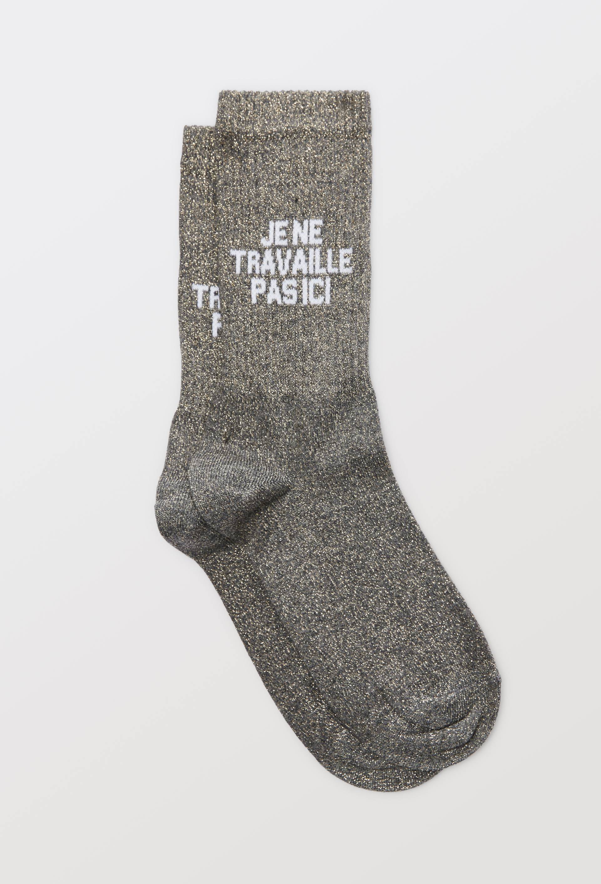 Paire de chaussettes en coton et lurex F&eacute;licie Aussi, Brun, large image number 0