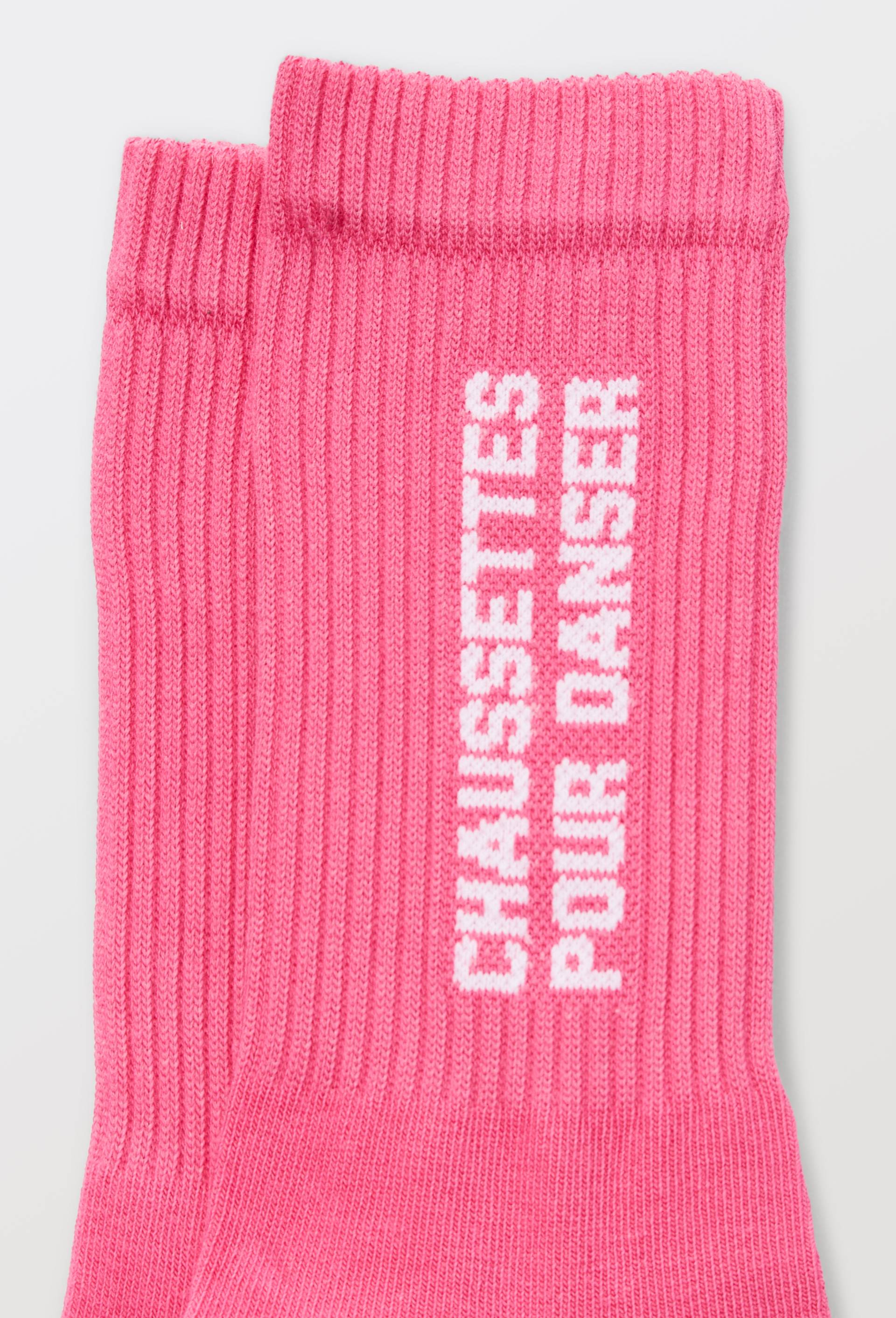 Paire de chaussettes en coton F&eacute;licie Aussi, Rose fonc&eacute;, large image number 1