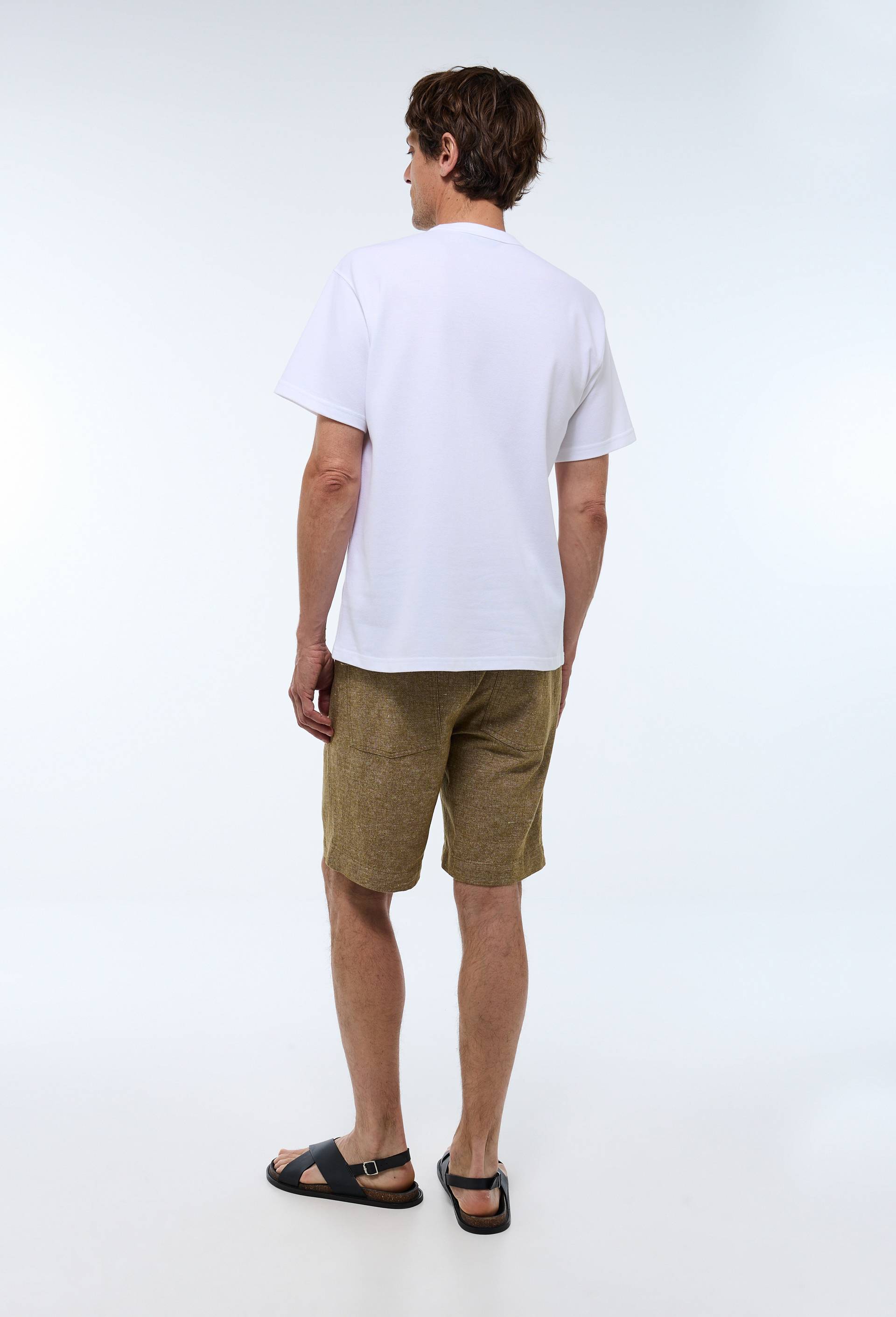T-shirt col rond manches courtes piqu&eacute; en coton bio GOTS, Blanc, large image number 1.0