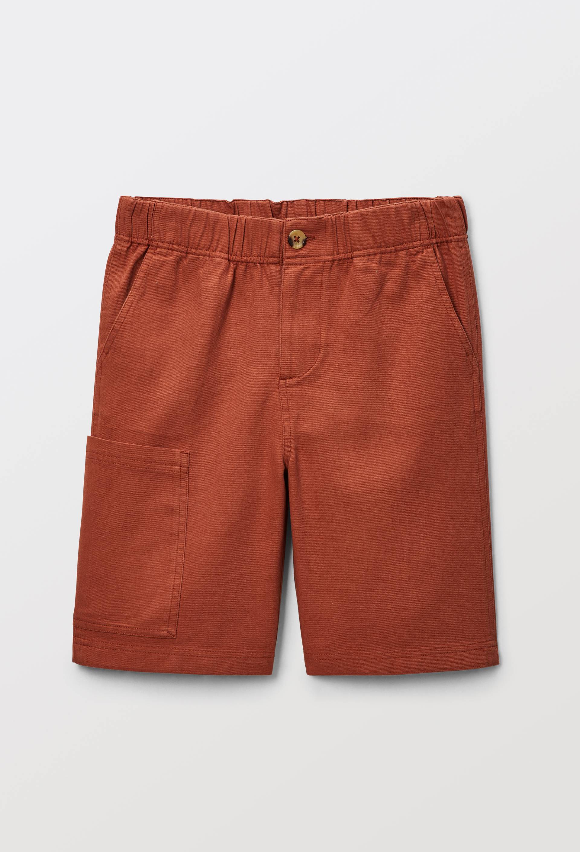 Bermuda cargo uni en twill en coton, Brun clair, large image number 1