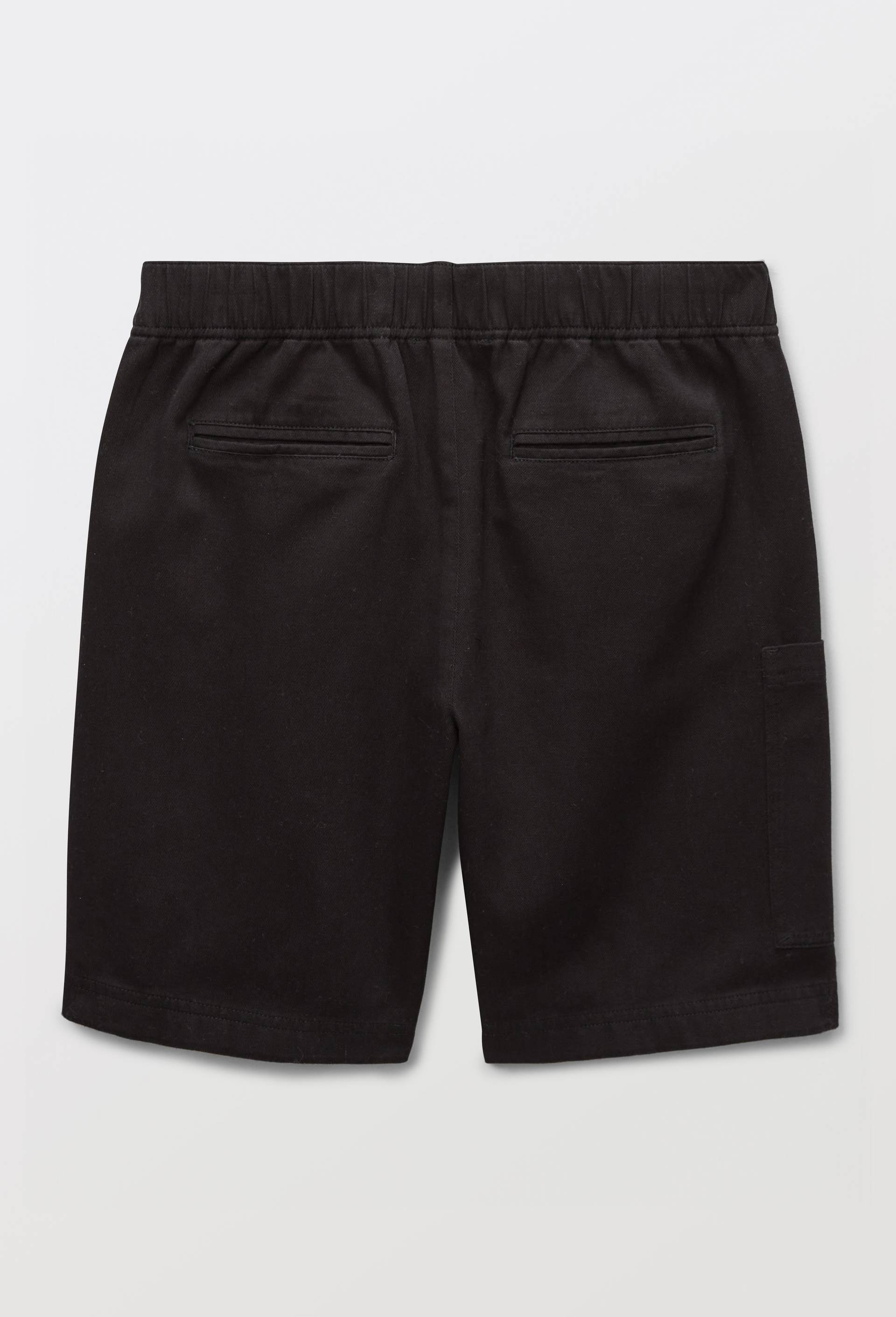 Short cargo uni en twill en coton, Noir, large image number 1