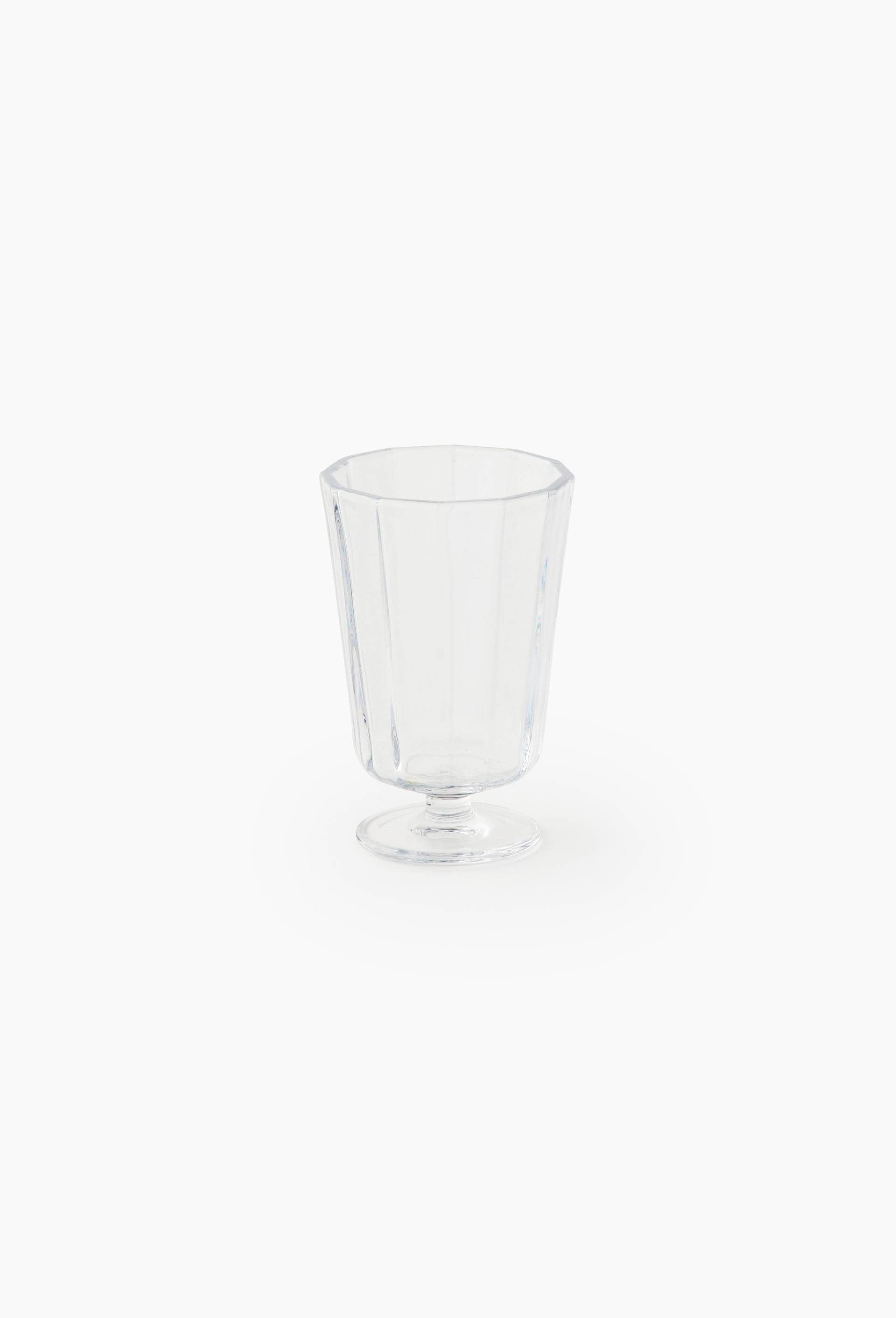 Verre &agrave; pied finition facet&eacute;e, 21 cl, Transparent, large image number 0