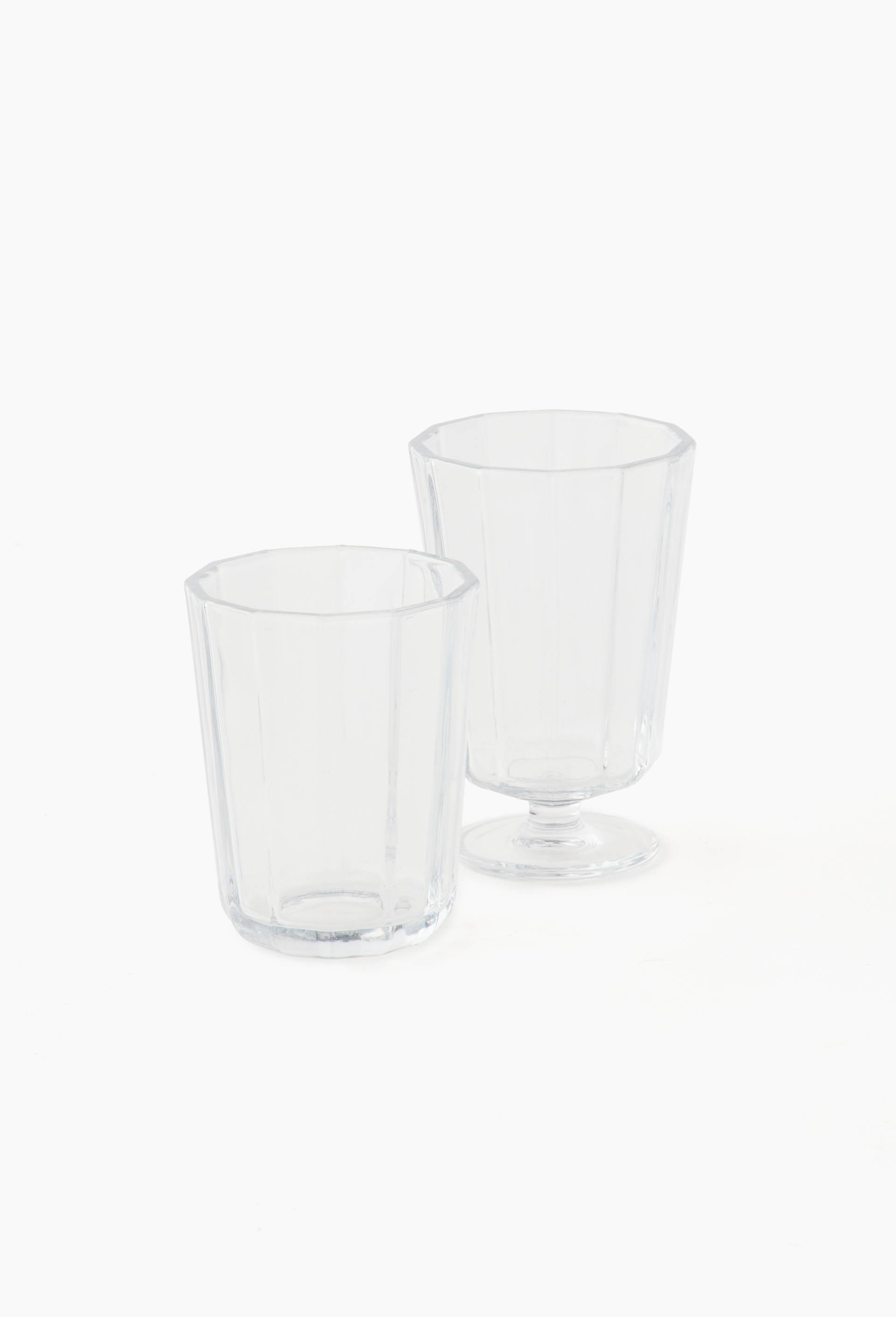 Verre &agrave; pied finition facet&eacute;e, 21 cl, Transparent, large image number 1
