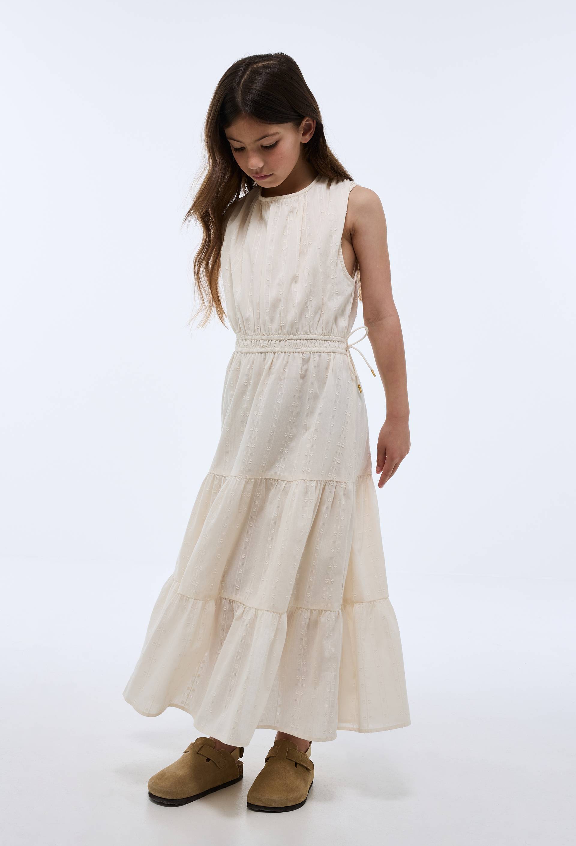 Robe longue unie en coton, Beige clair, large image number 1