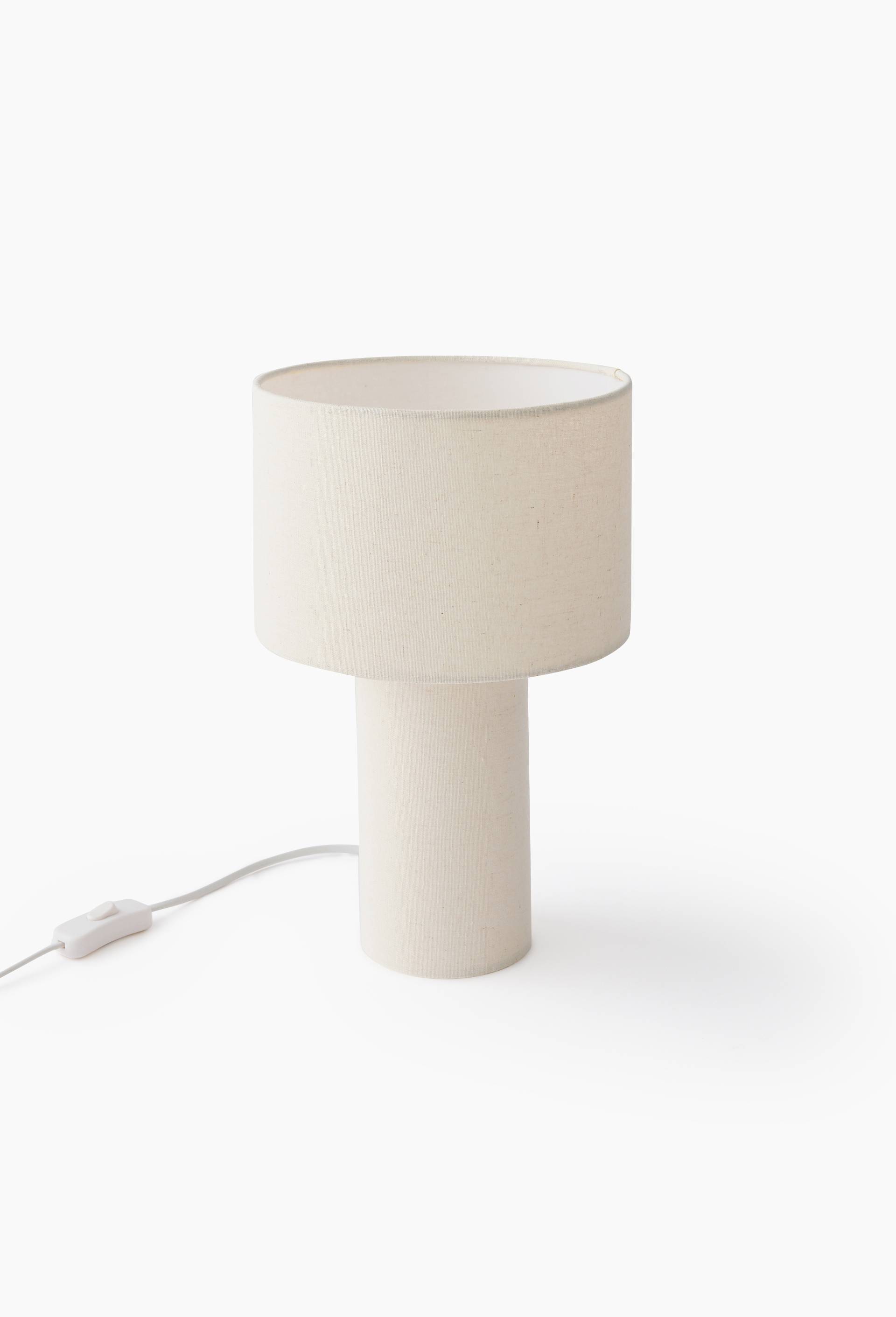 Lampe en tissu, 22xH35cm, en lin, Ecru, large image number 0