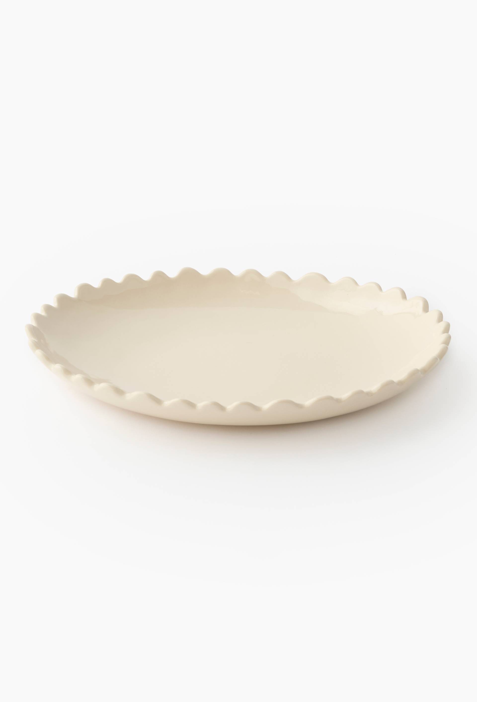 Saladier finition dentel&eacute;e, 27cm, Ecru, large image number 0