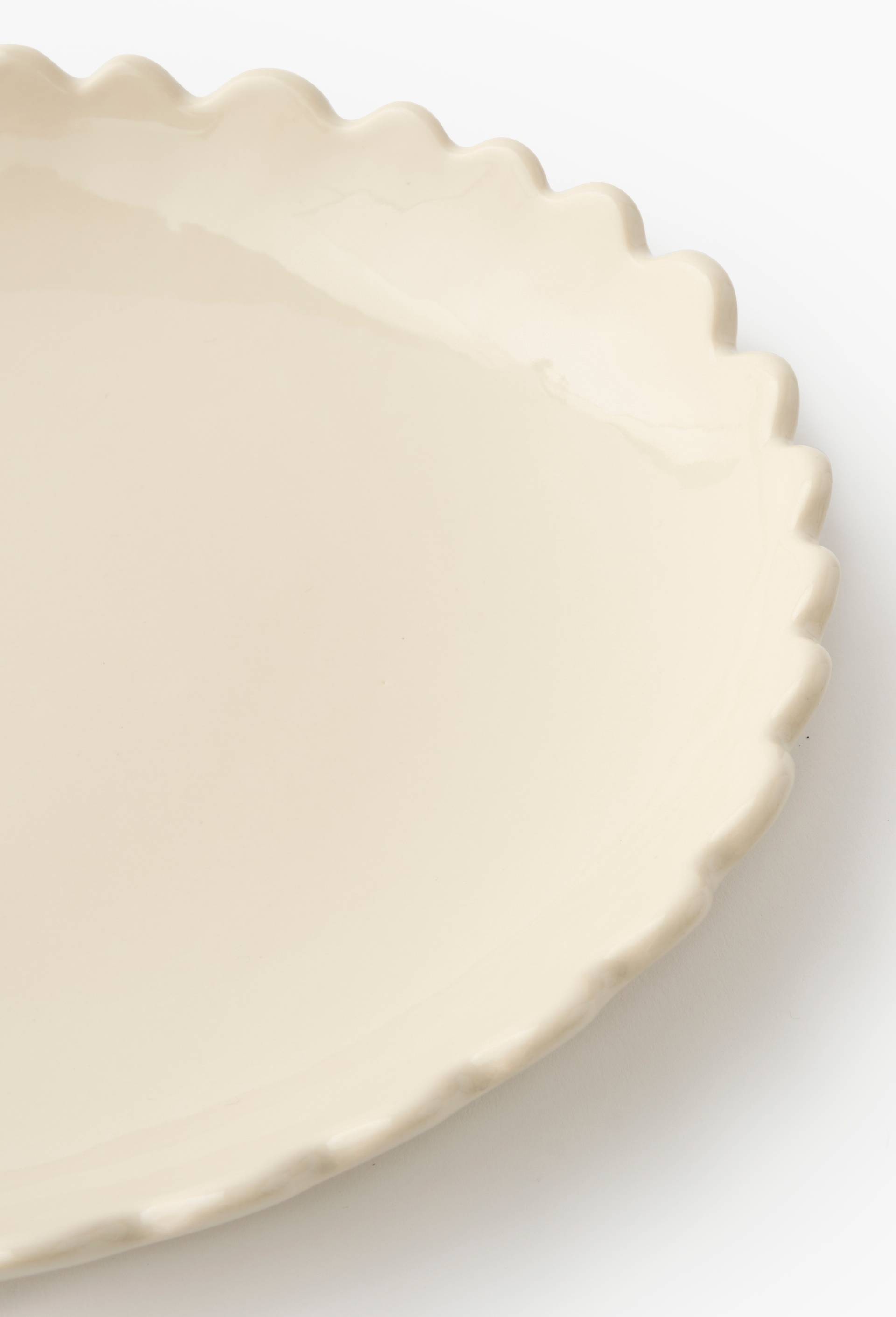 Saladier finition dentel&eacute;e, 27cm, Ecru, large image number 1