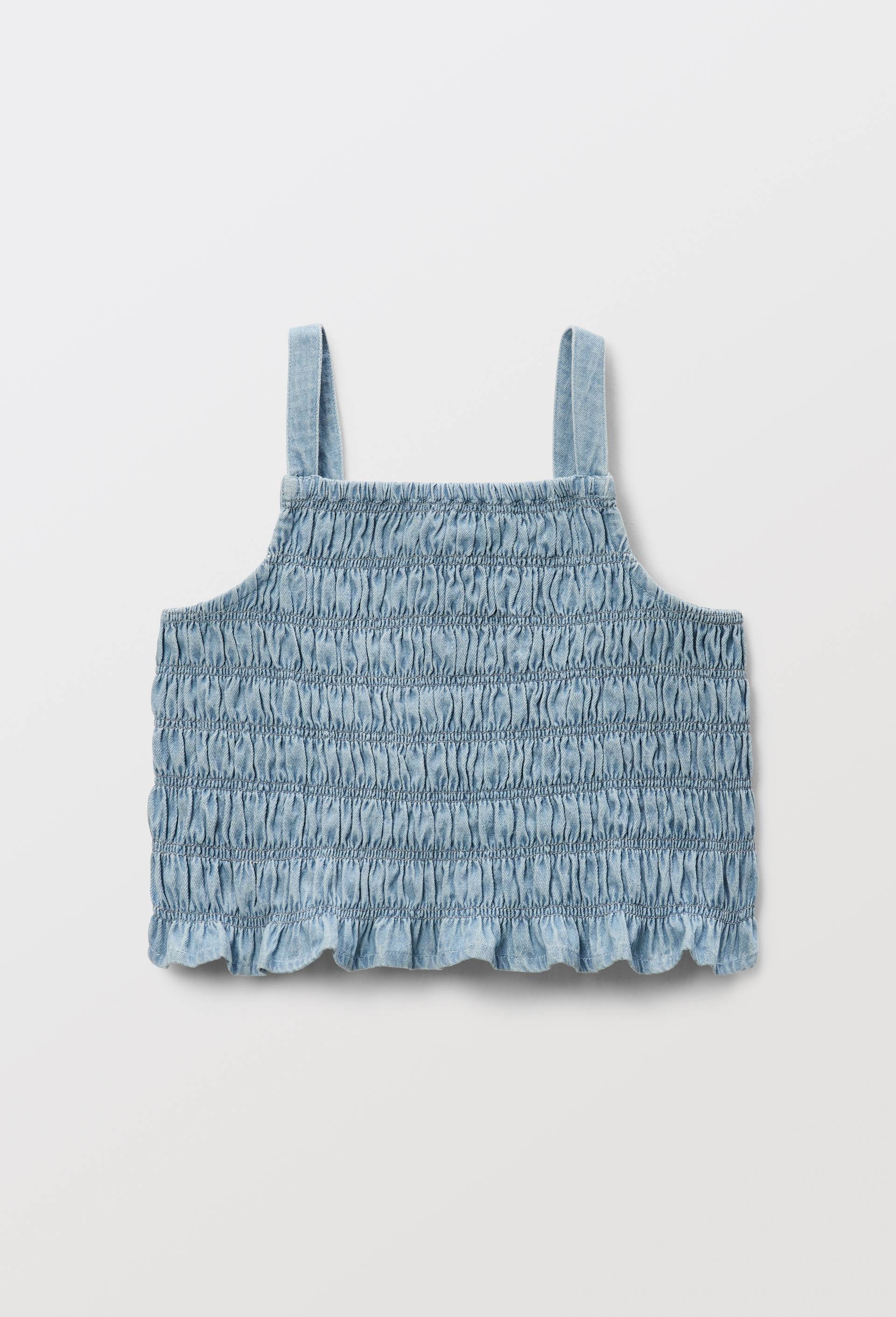 Top smock&eacute; en jean, Bleu, large image number 1.0
