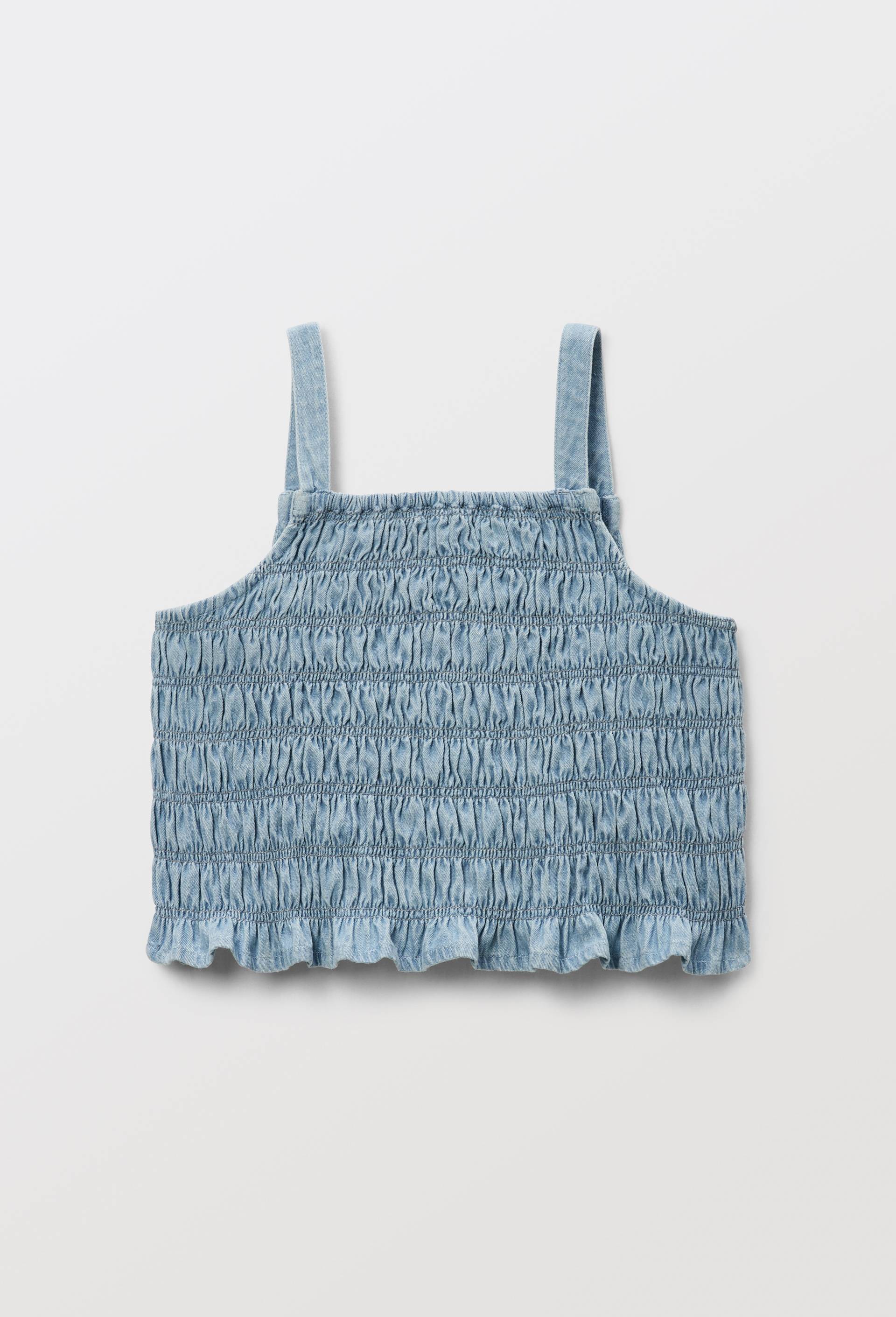 Top smock&eacute; en jean, Bleu, large image number 2