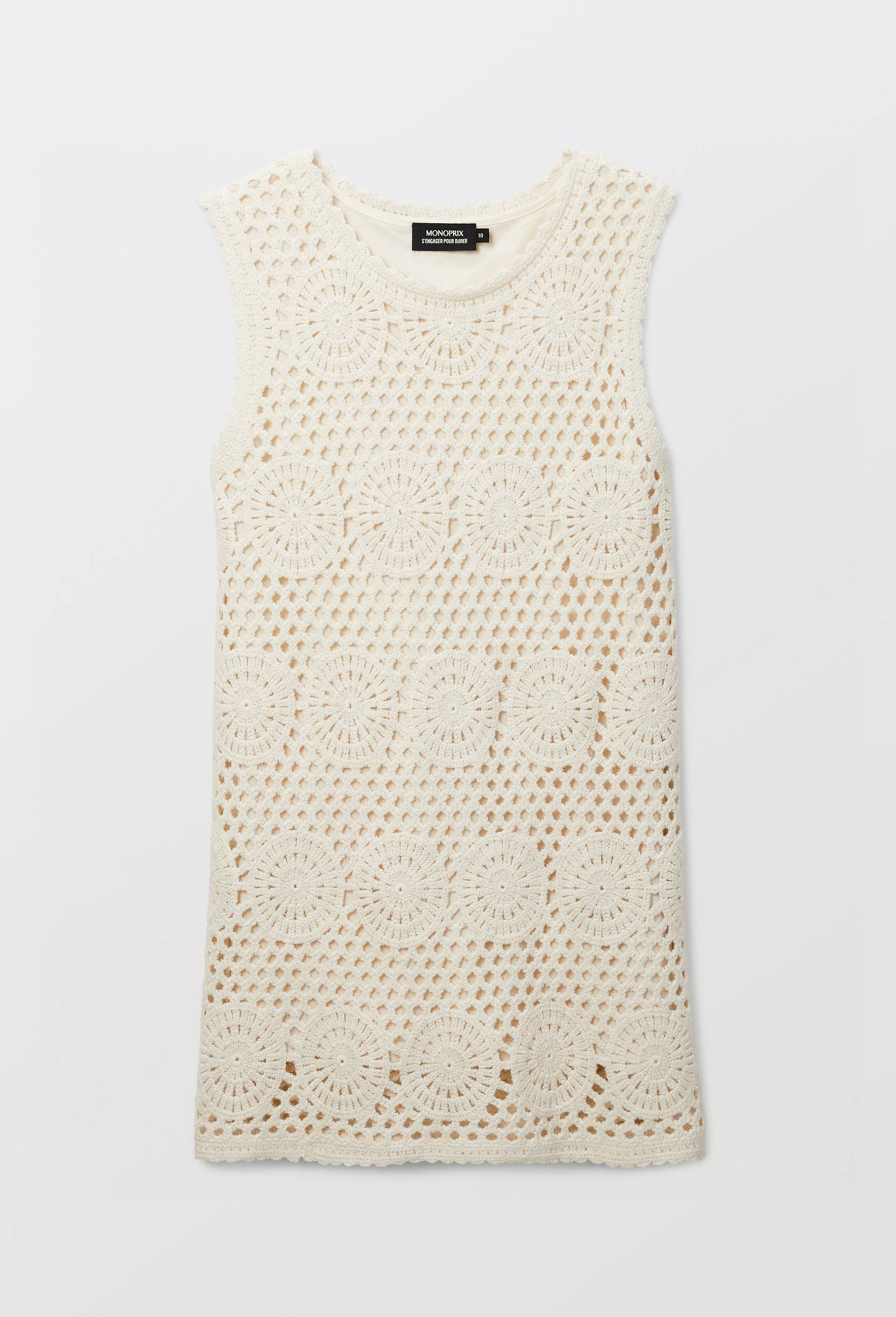 Robe droite en crochet, Beige clair, large image number 1