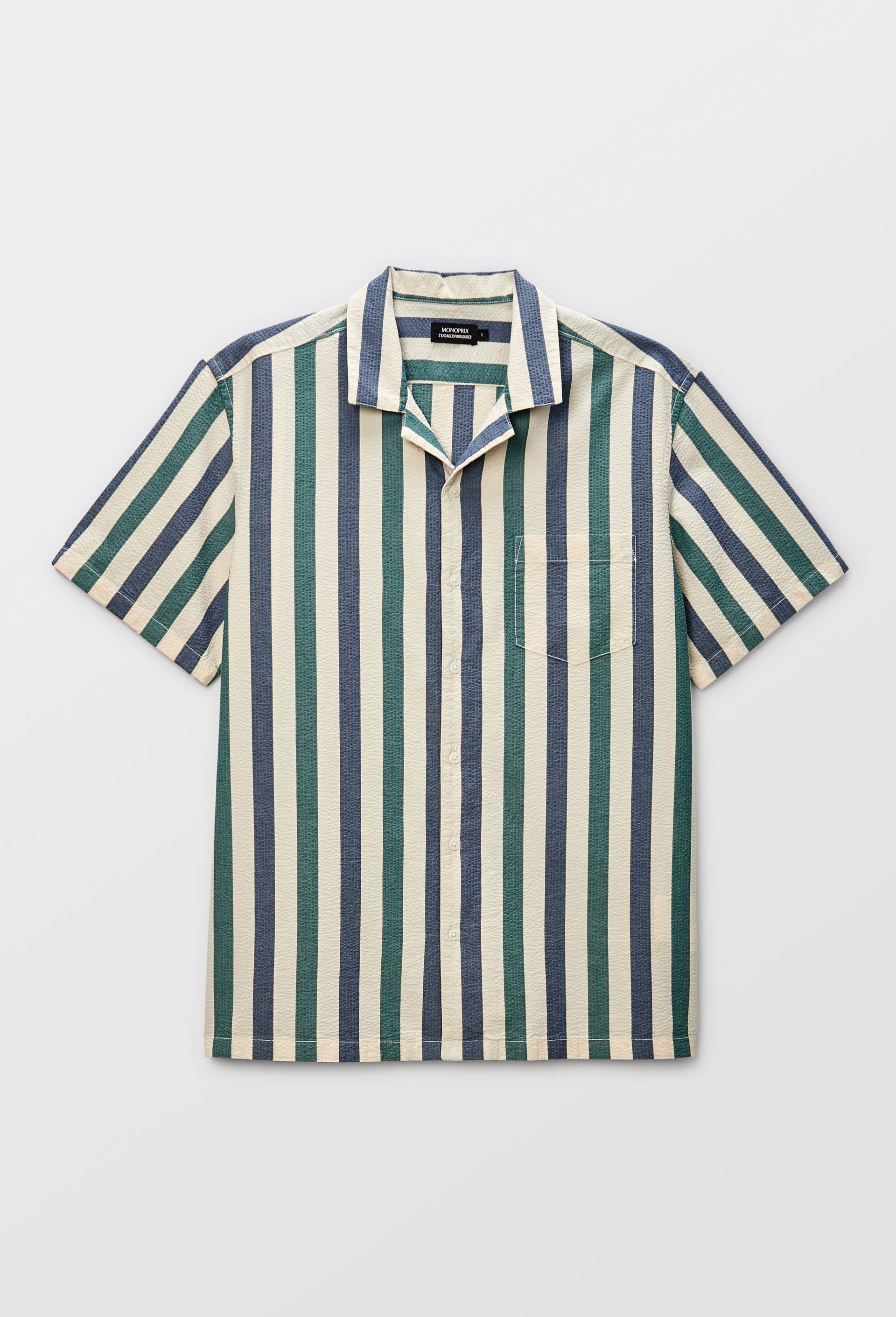 Chemise manches courtes en coton BIO GOTS, Ecru, large image number 5