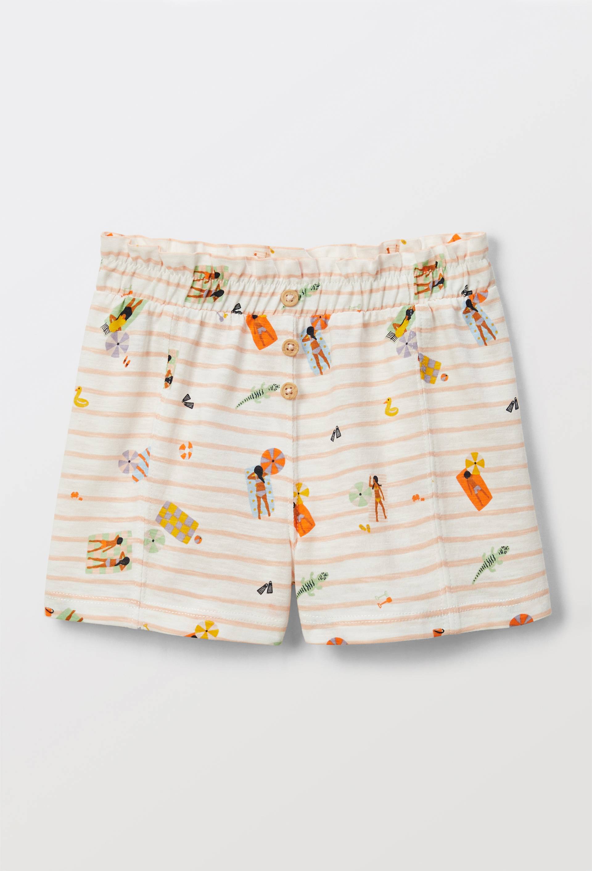 Short imprim&eacute; en coton BIO GOTS, Ecru, large image number 0.0