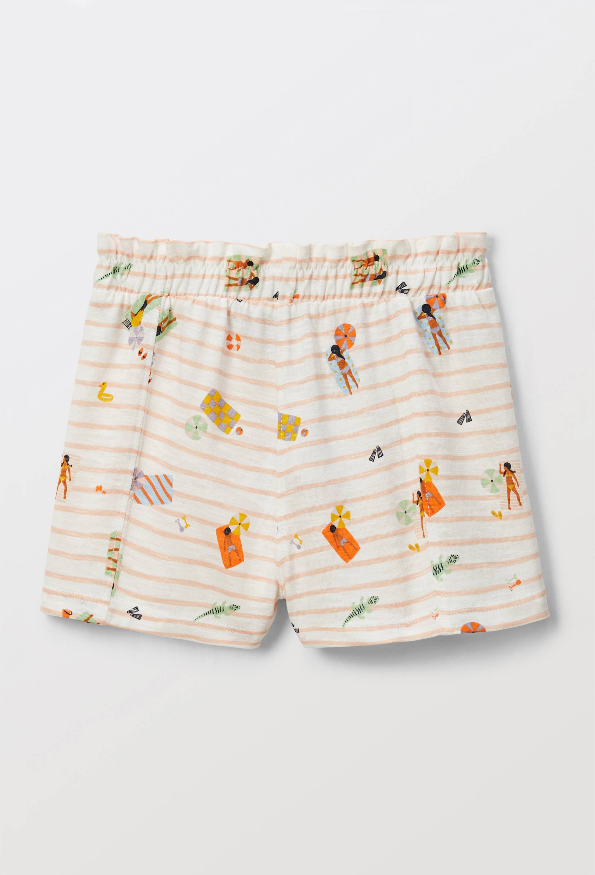 Short imprim&eacute; en coton BIO GOTS, Ecru, large image number 1