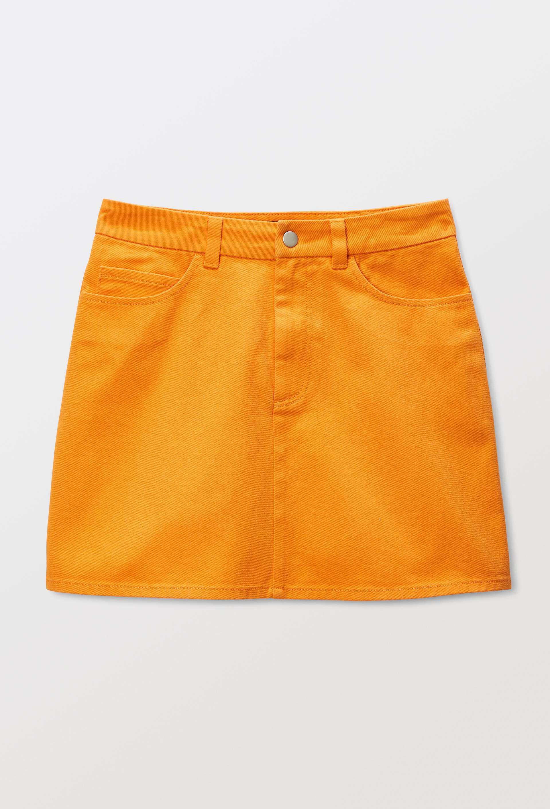 Jupe courte unie en coton, Orange, large image number 2