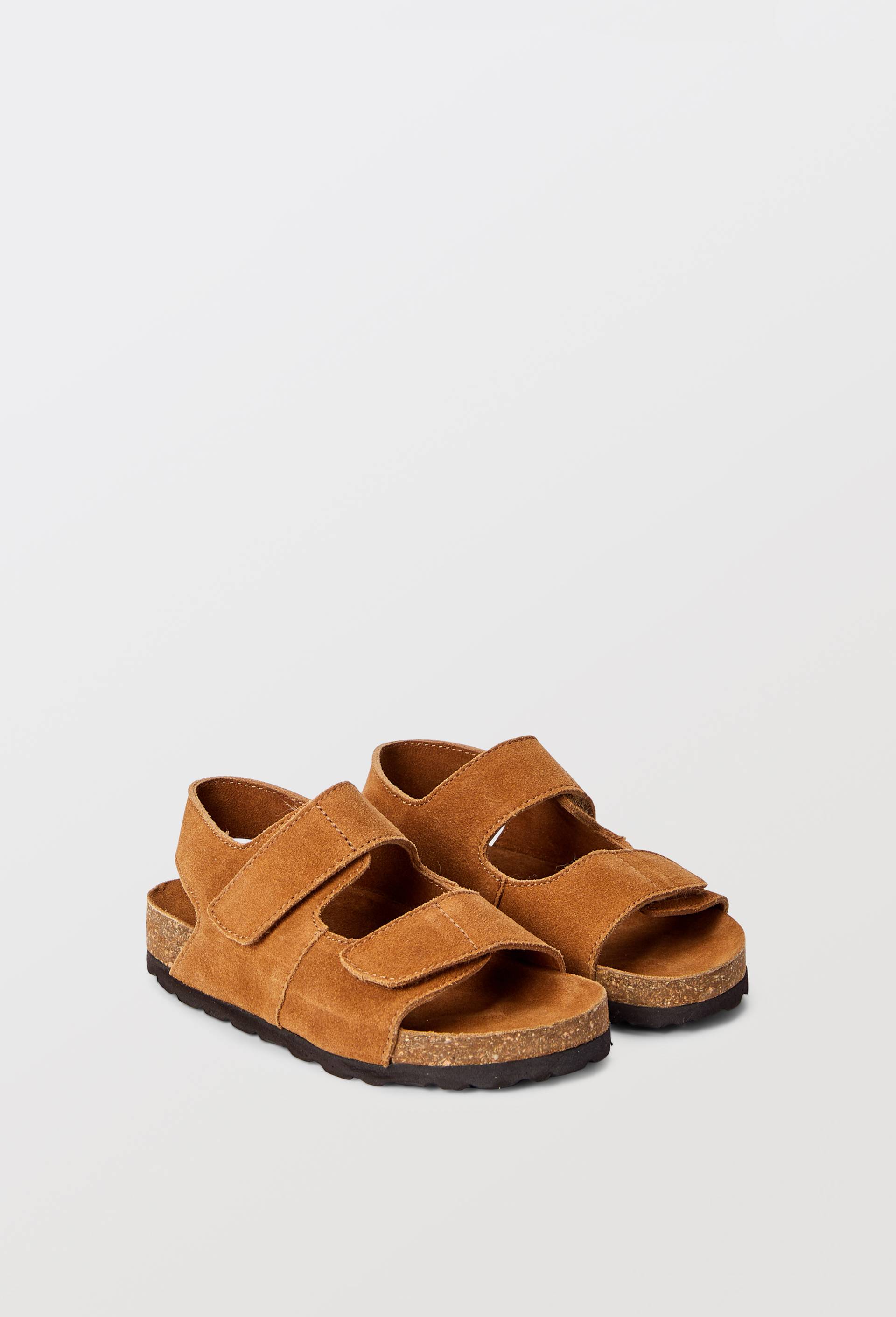 Sandales &agrave; scratch en cuir responsable, Beige, large image number 1.0