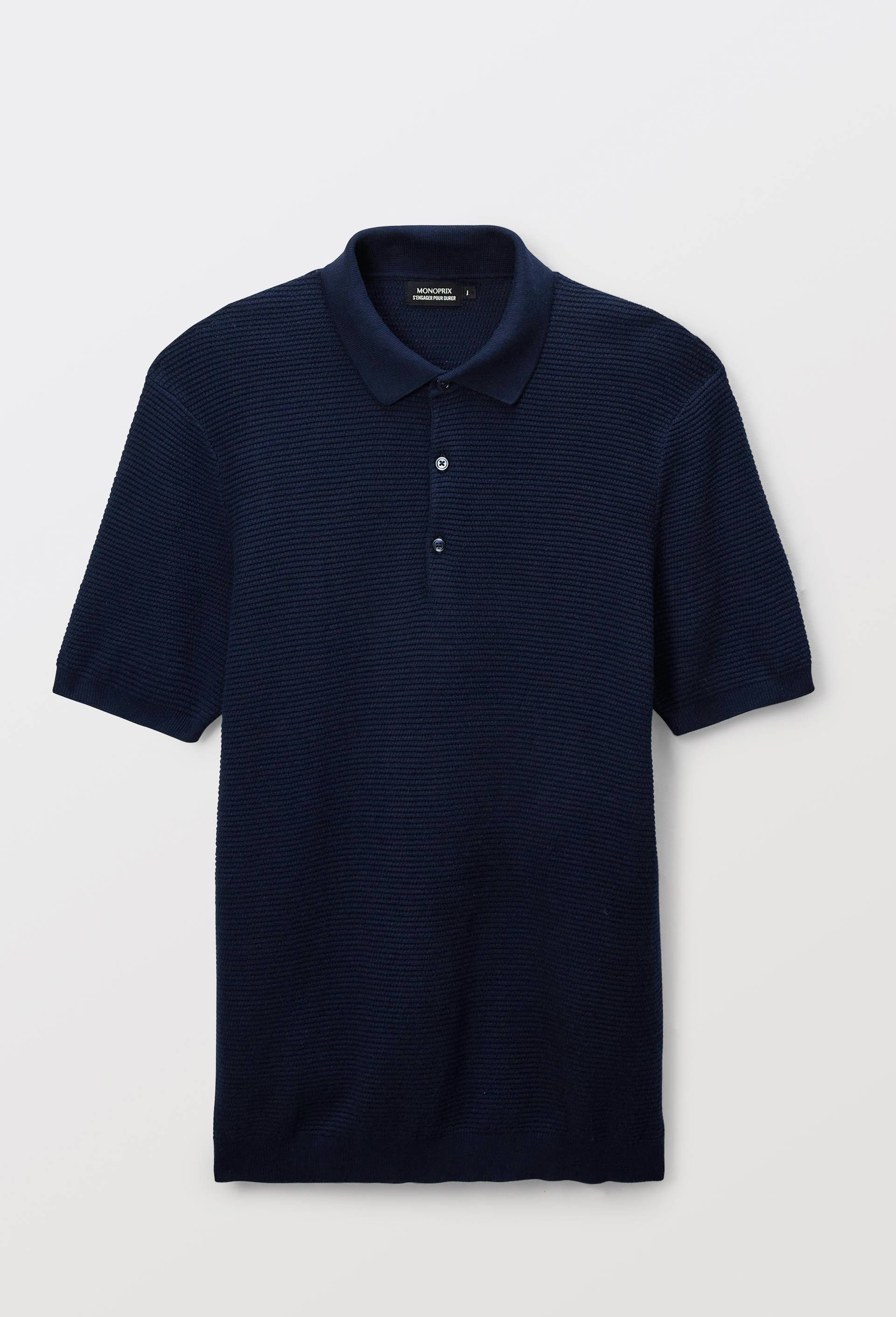 Polo en maille de coton, Bleu fonc&eacute;, large image number 2