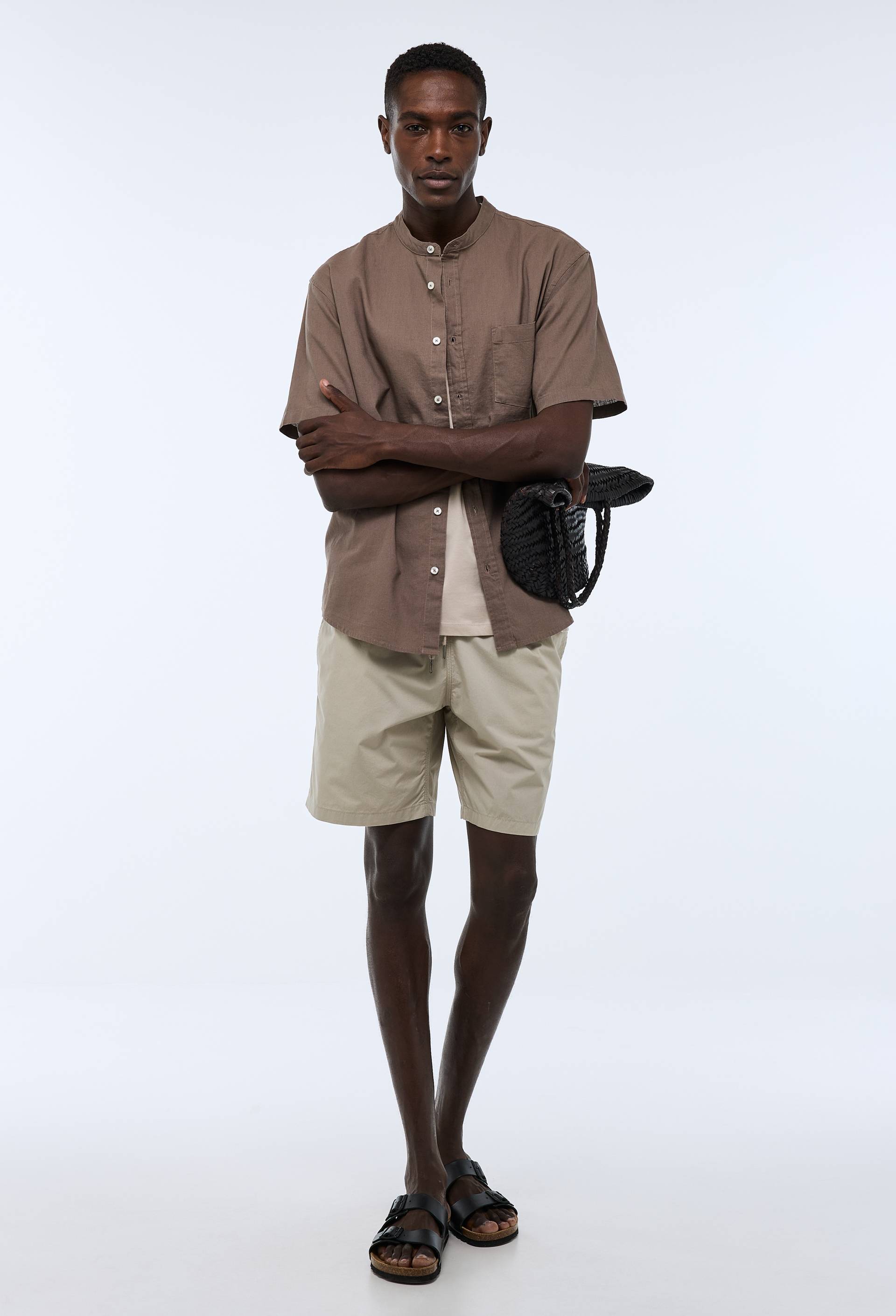 Short en popeline de coton BIO GOTS, Beige clair, large image number 0