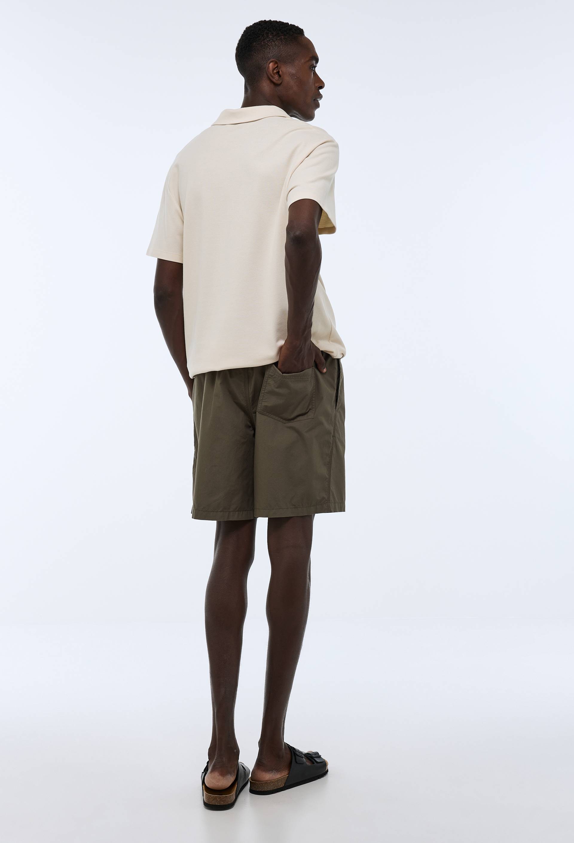 Short en popeline de coton BIO GOTS, Vert fonc&eacute;, large image number 1.0