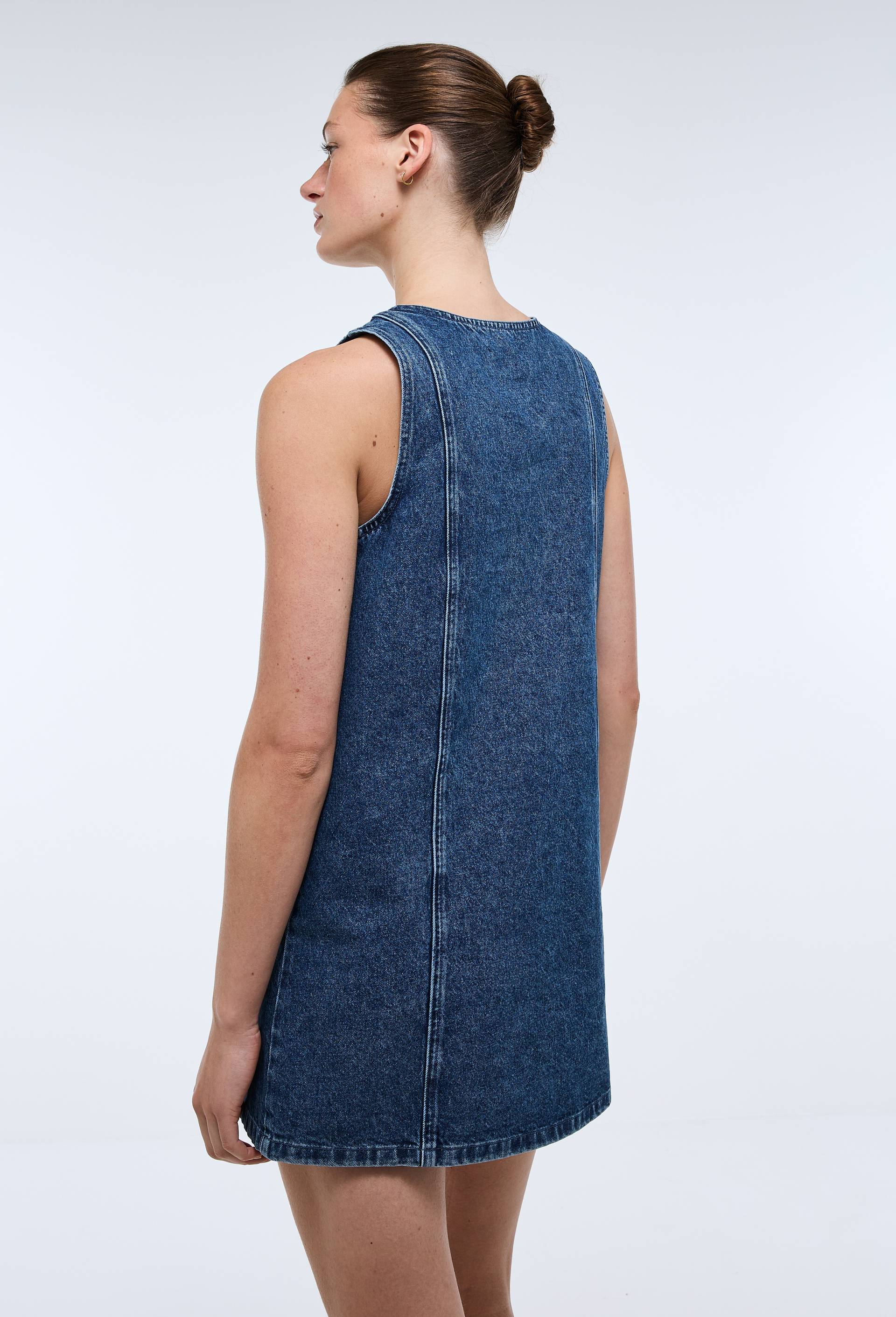 Robe courtes sans manches en denim en coton BIO GOTS, Bleu fonc&eacute;, large image number 1