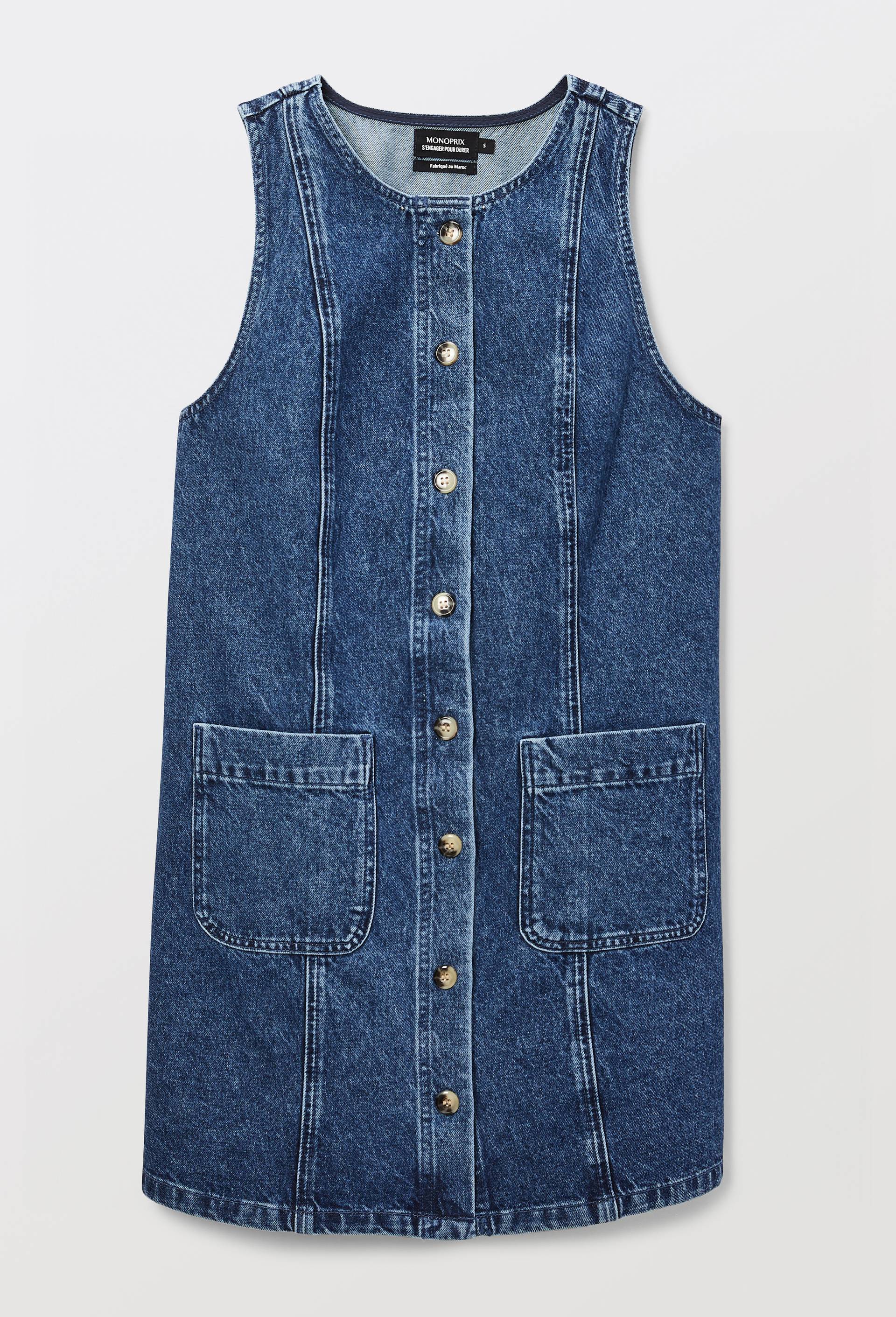 Robe courtes sans manches en denim en coton BIO GOTS, Bleu fonc&eacute;, large image number 2