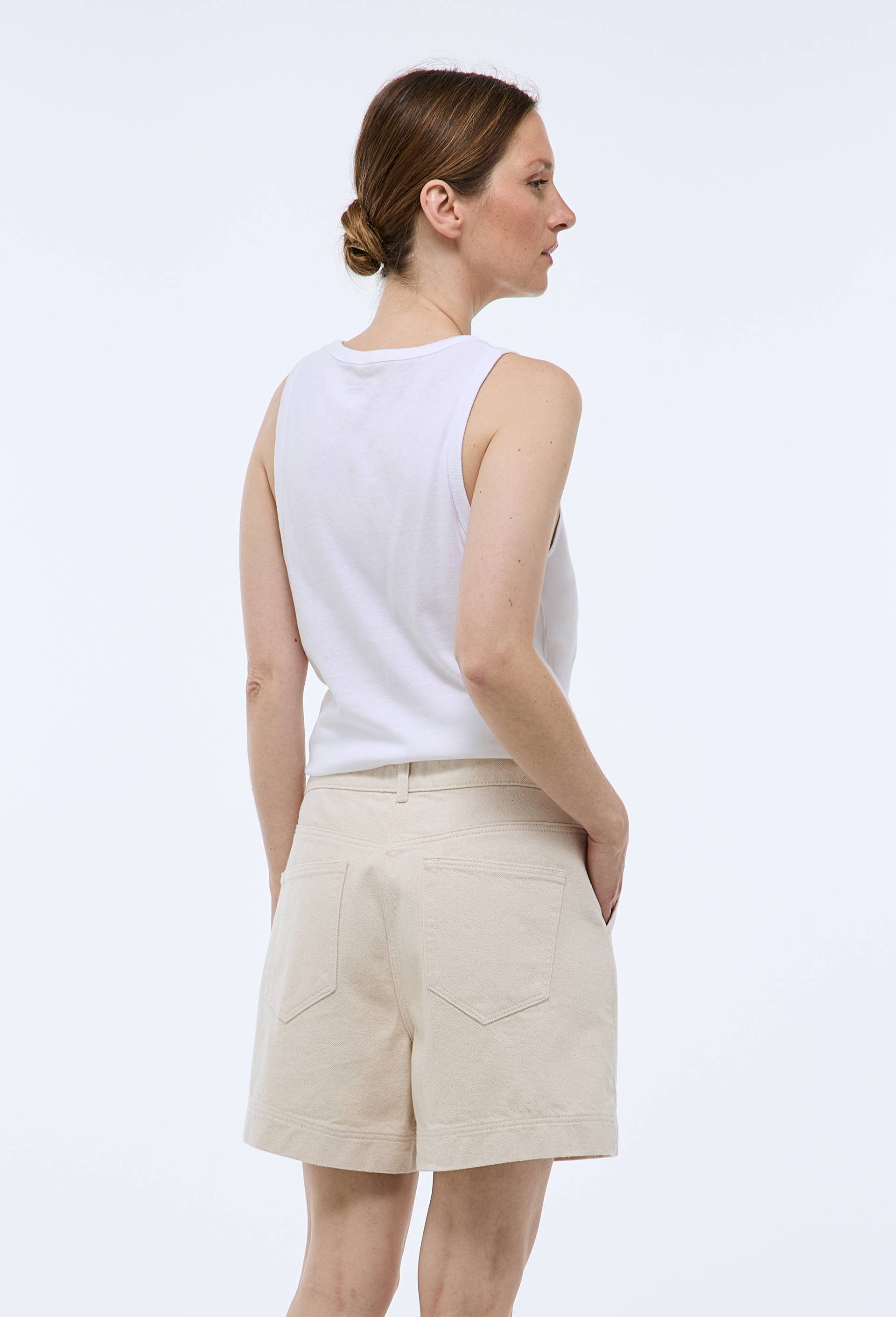 Short en denim, Ecru, large image number 1