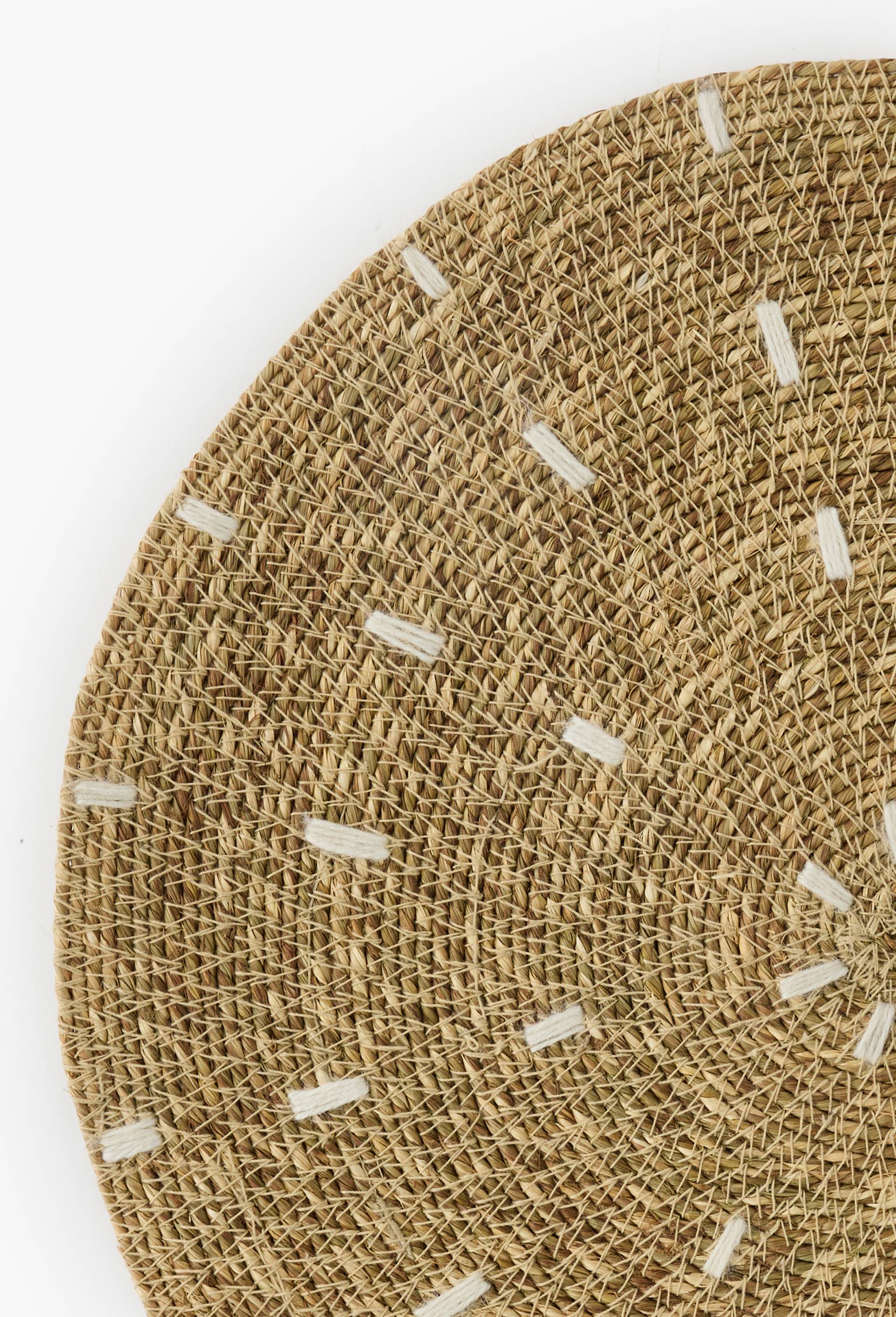 Set rond, 38cm de diam&egrave;tre, jute, Beige clair, large image number 1