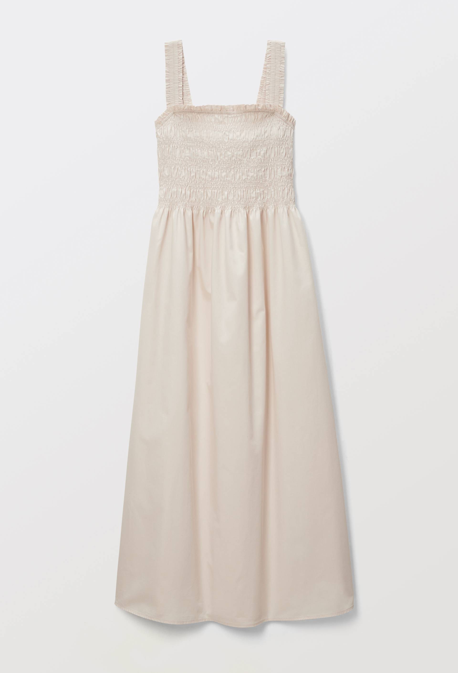 Robe midi smock&eacute;e en coton BIO GOTS, Ecru, large image number 2.0