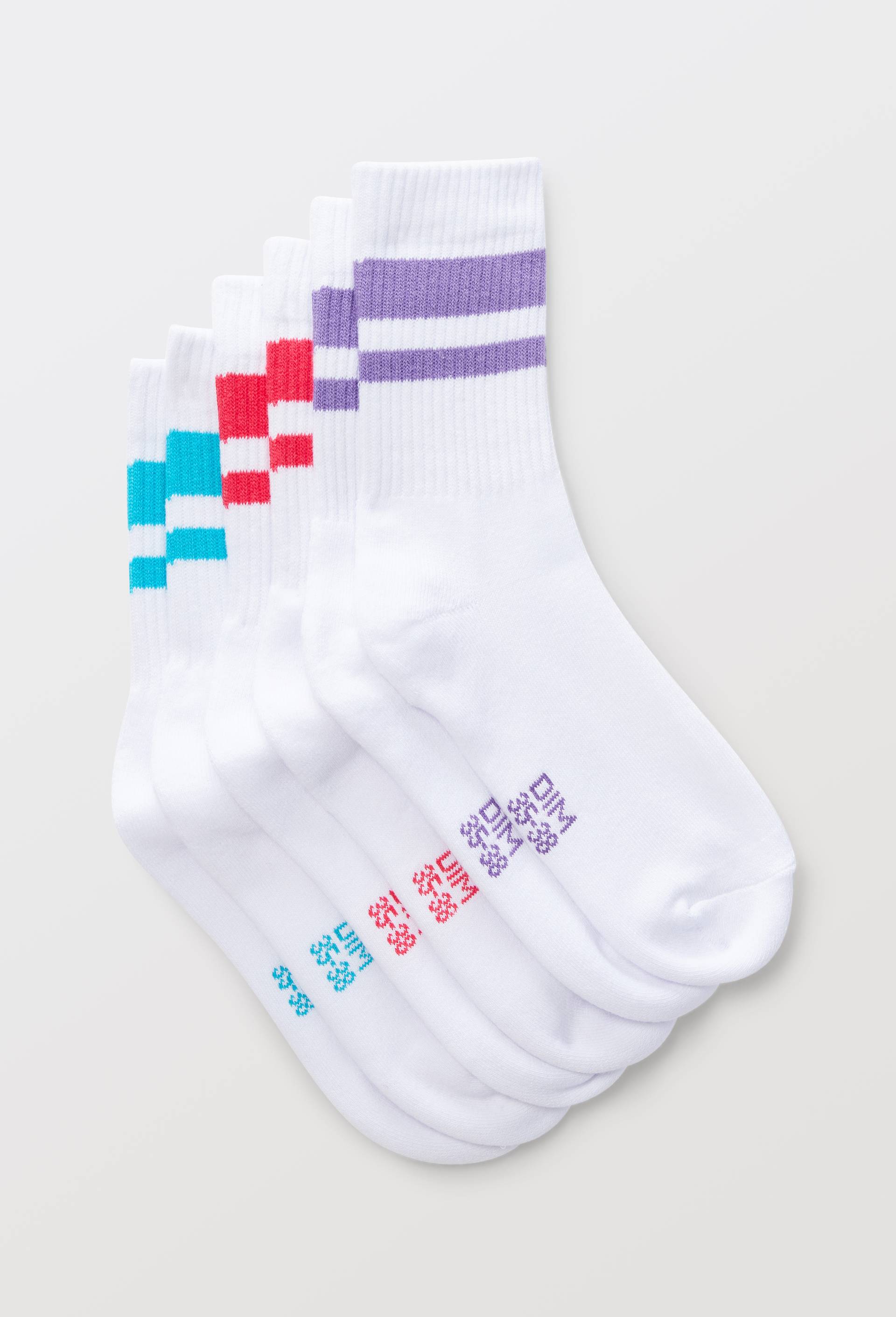 Lot de 3 paires de chaussettes de sport DIM, Blanc, large image number 0.0